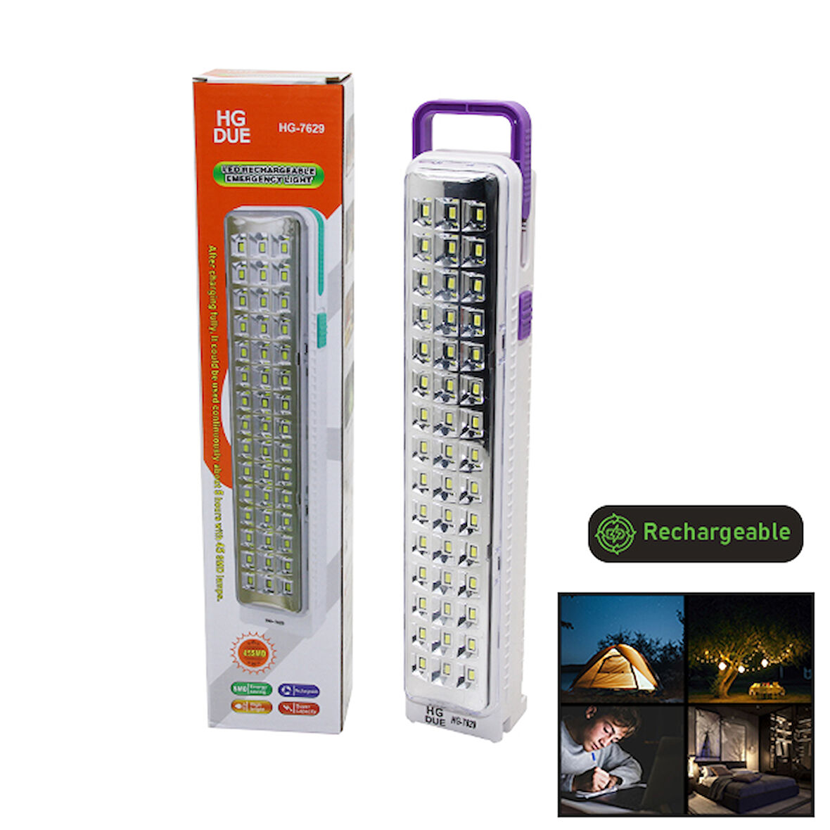 45SMD LED LAMBA IŞILDAK FENER FİŞ ŞARJLI - KULPLU (3877)