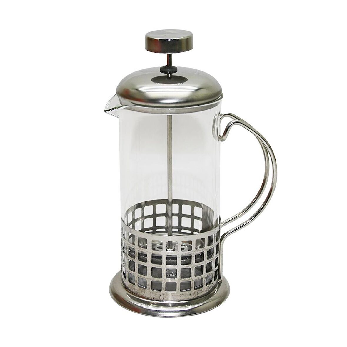 FRENCH PRESS 350ML CAM BİTKİ SÜZGEÇİ METAL KAFES - KAPAK (3877)