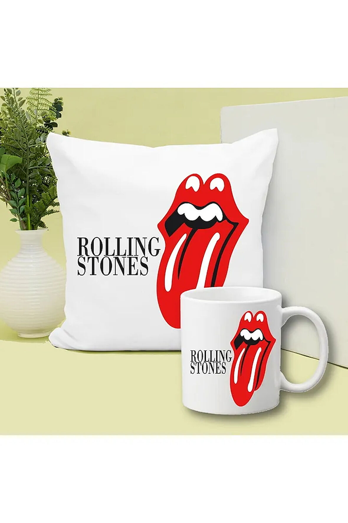 The Beatles Baskılı Kupa ve Yastık Hediyelik Set Arkadaşa Hediye