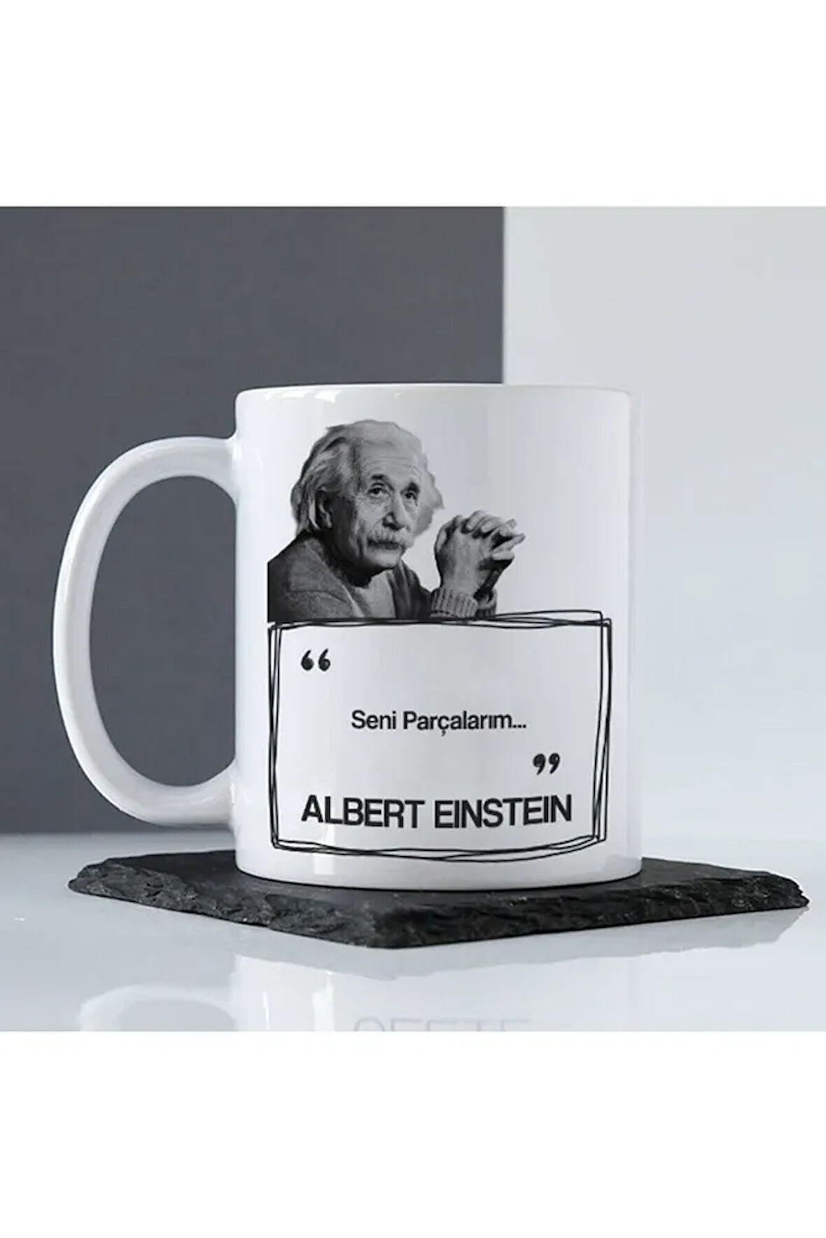Porselen - Einstein Esprili Kupa Bardak Komik Söz- Makinede Yıkanabilir