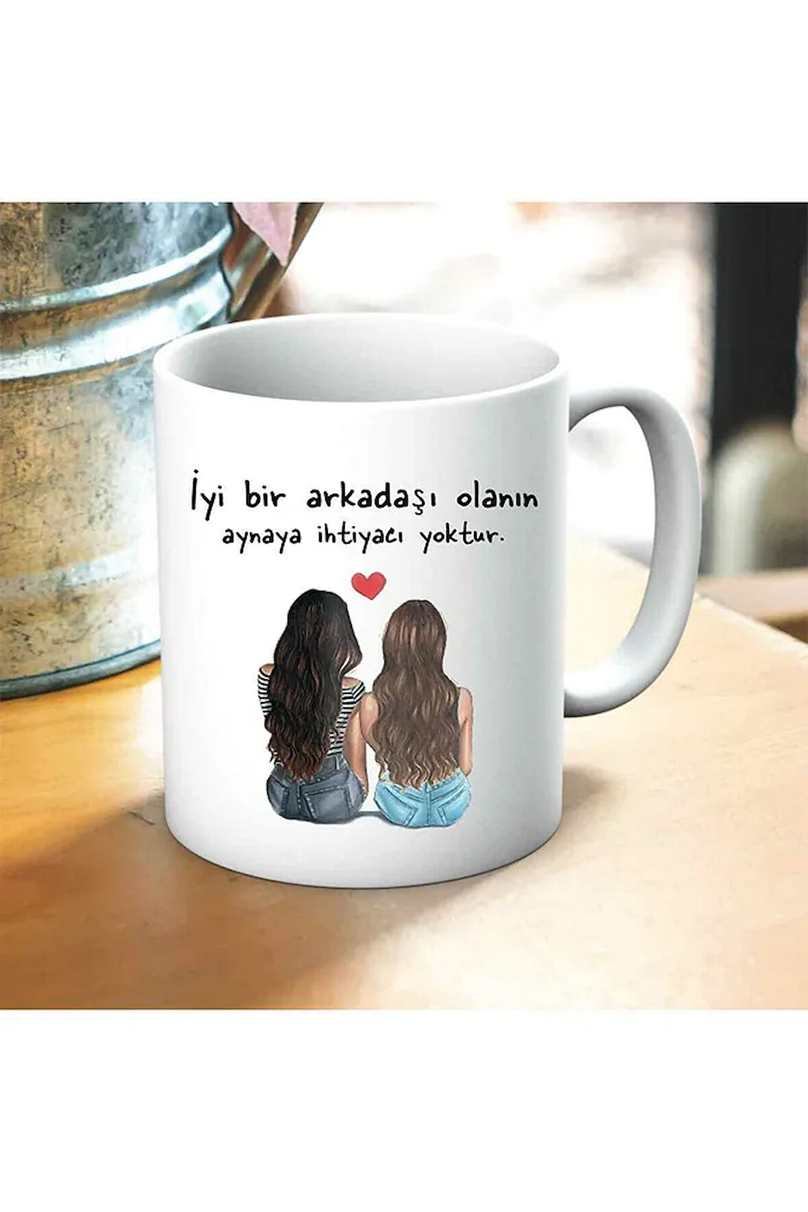 İyi Bir Arkadaş Baskılı Kupa Hediyelik Set Arkadaşa Hediye