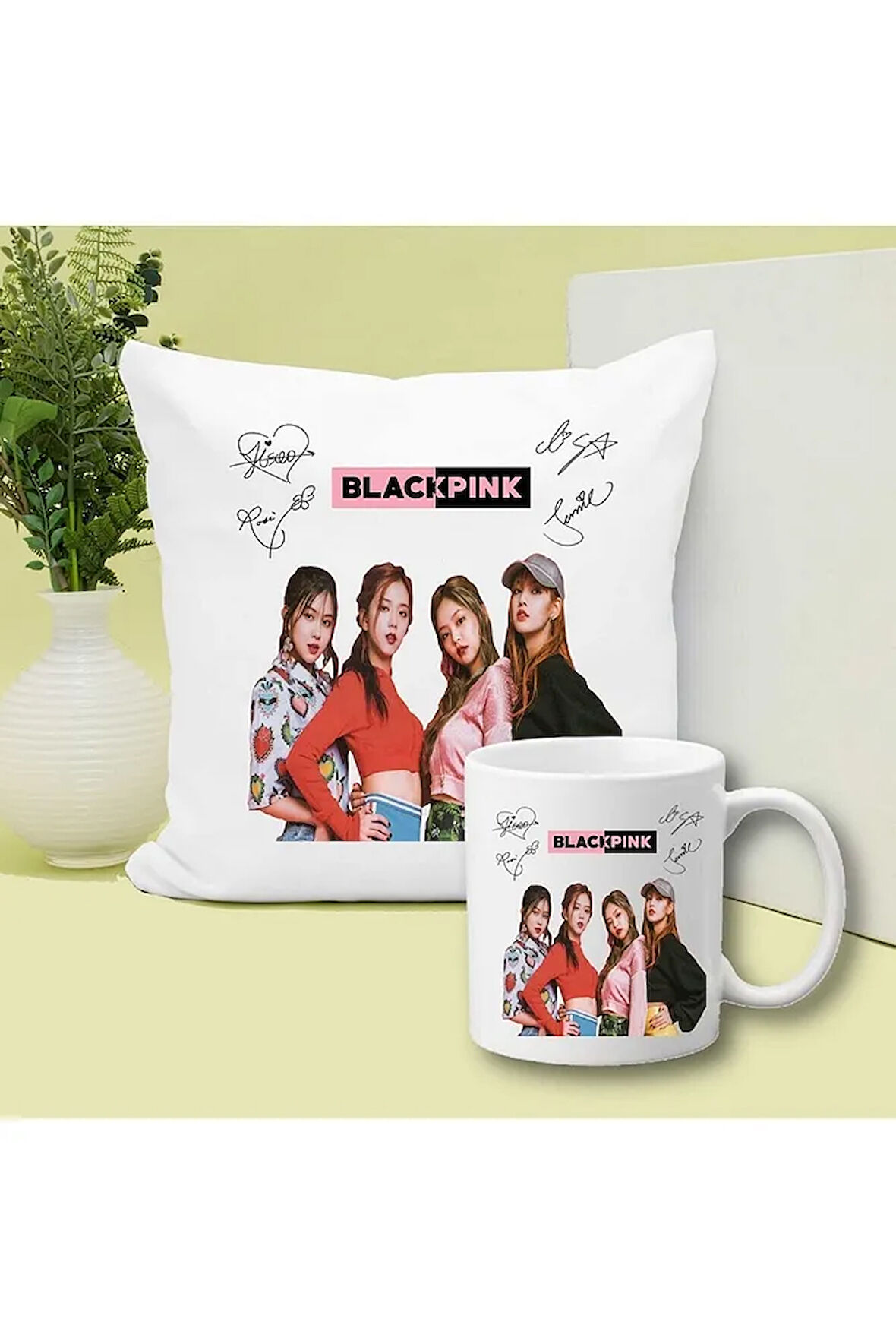 Blackpink Baskılı Kupa ve Yastık Hediyelik Set Arkadaşa Hediye