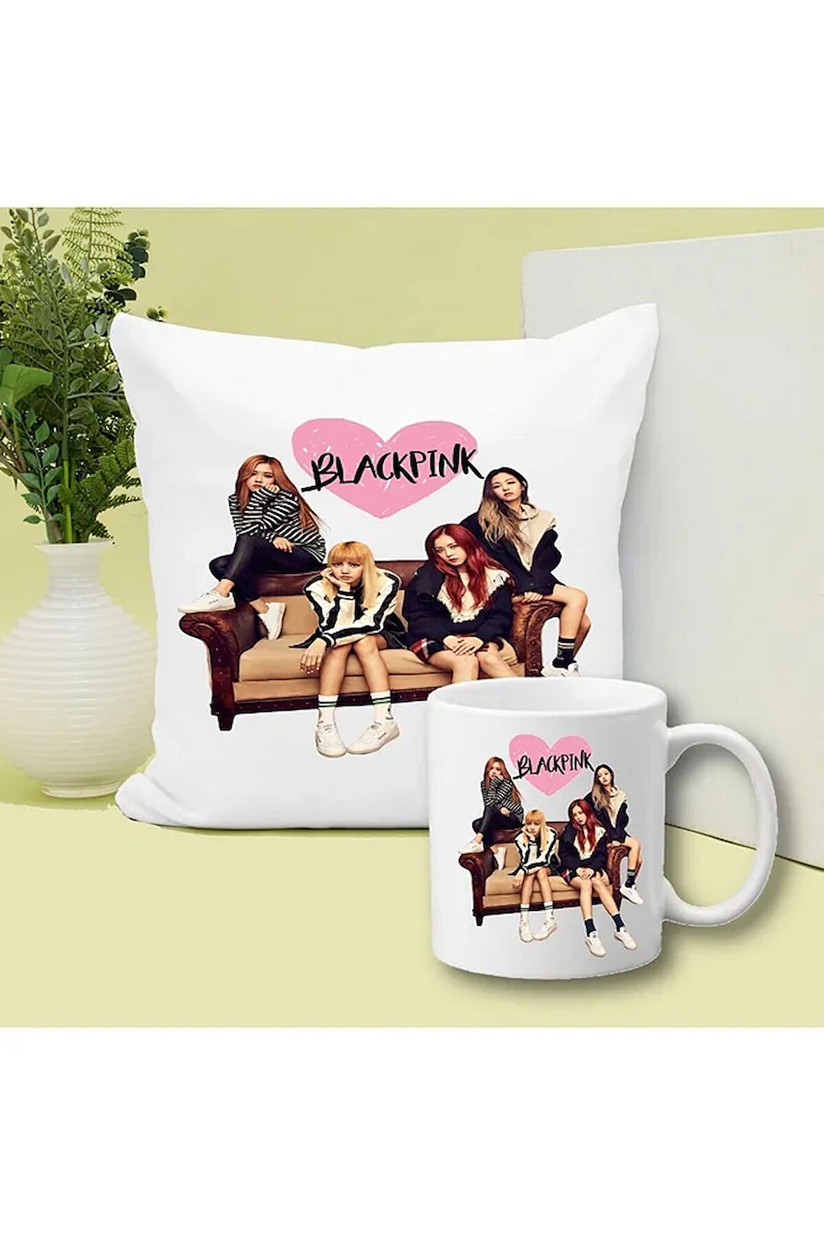 Blackpink Baskılı Kupa ve Yastık Hediyelik Set Arkadaşa Hediye