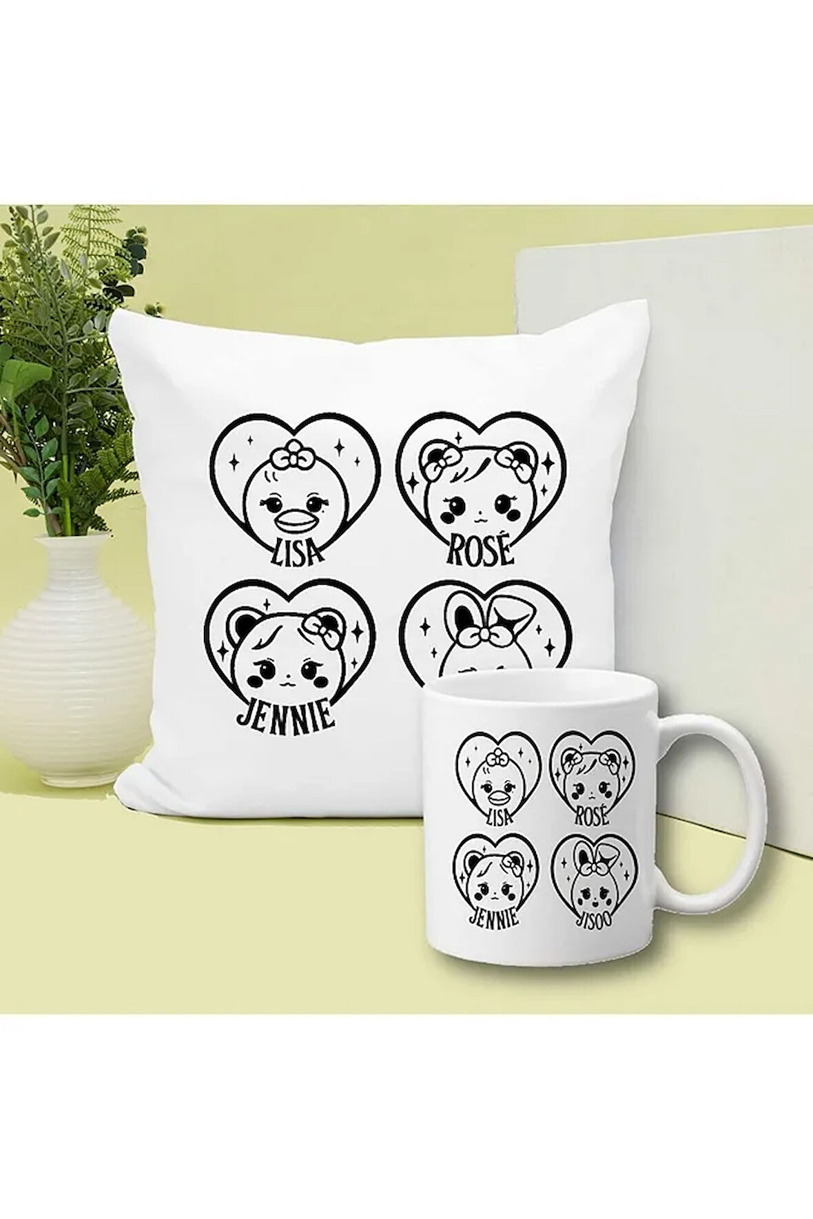 Blackpink Baskılı Kupa ve Yastık Hediyelik Set Arkadaşa Hediye