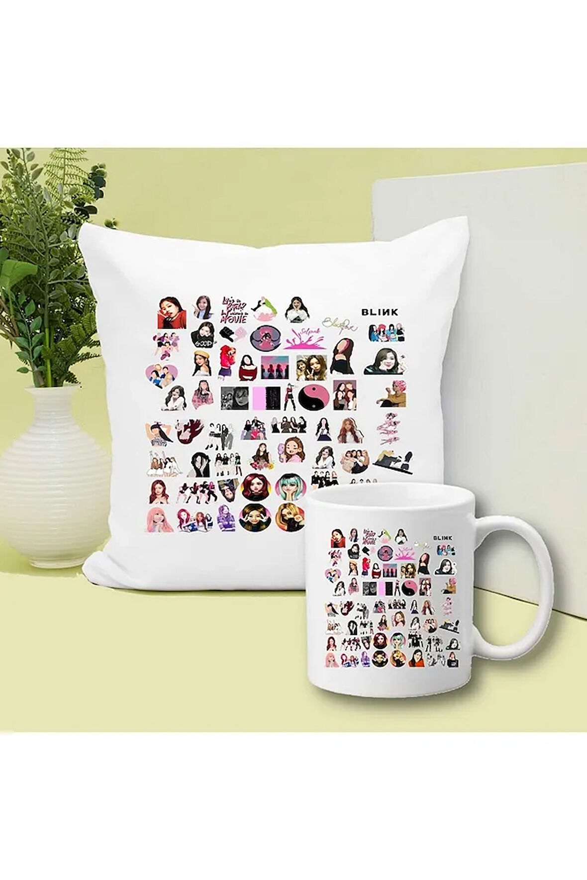 Blackpink Baskılı Kupa ve Yastık Hediyelik Set Arkadaşa Hediye