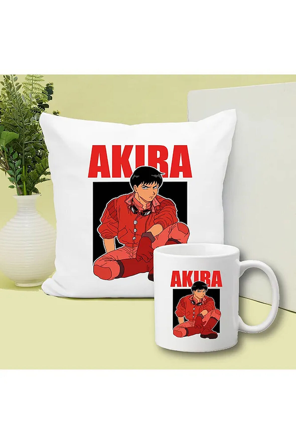 Akira Anime Baskılı Kupa ve Yastık Hediyelik Set Arkadaşa Hediye
