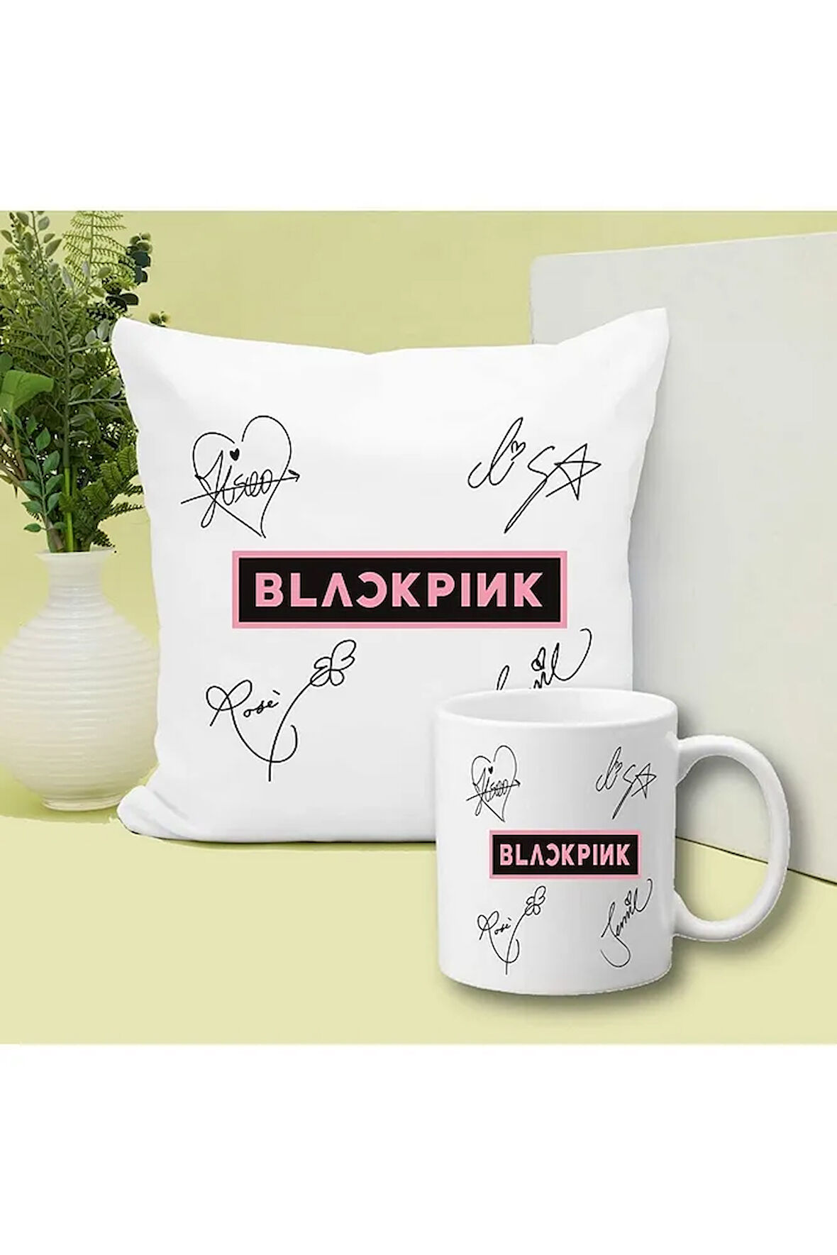 Blackpink Baskılı Kupa ve Yastık Hediyelik Set Arkadaşa Hediye