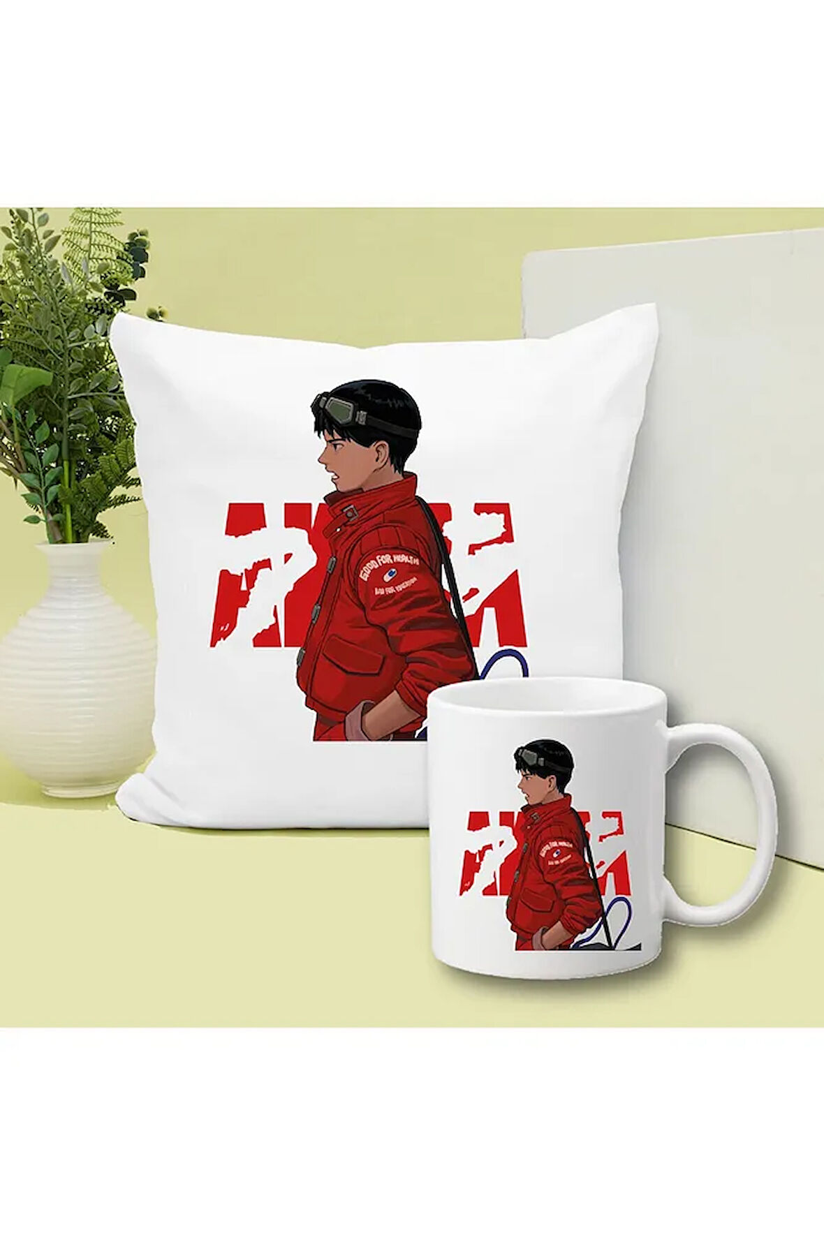 Akira Anime Baskılı Kupa ve Yastık Hediyelik Set Arkadaşa Hediye
