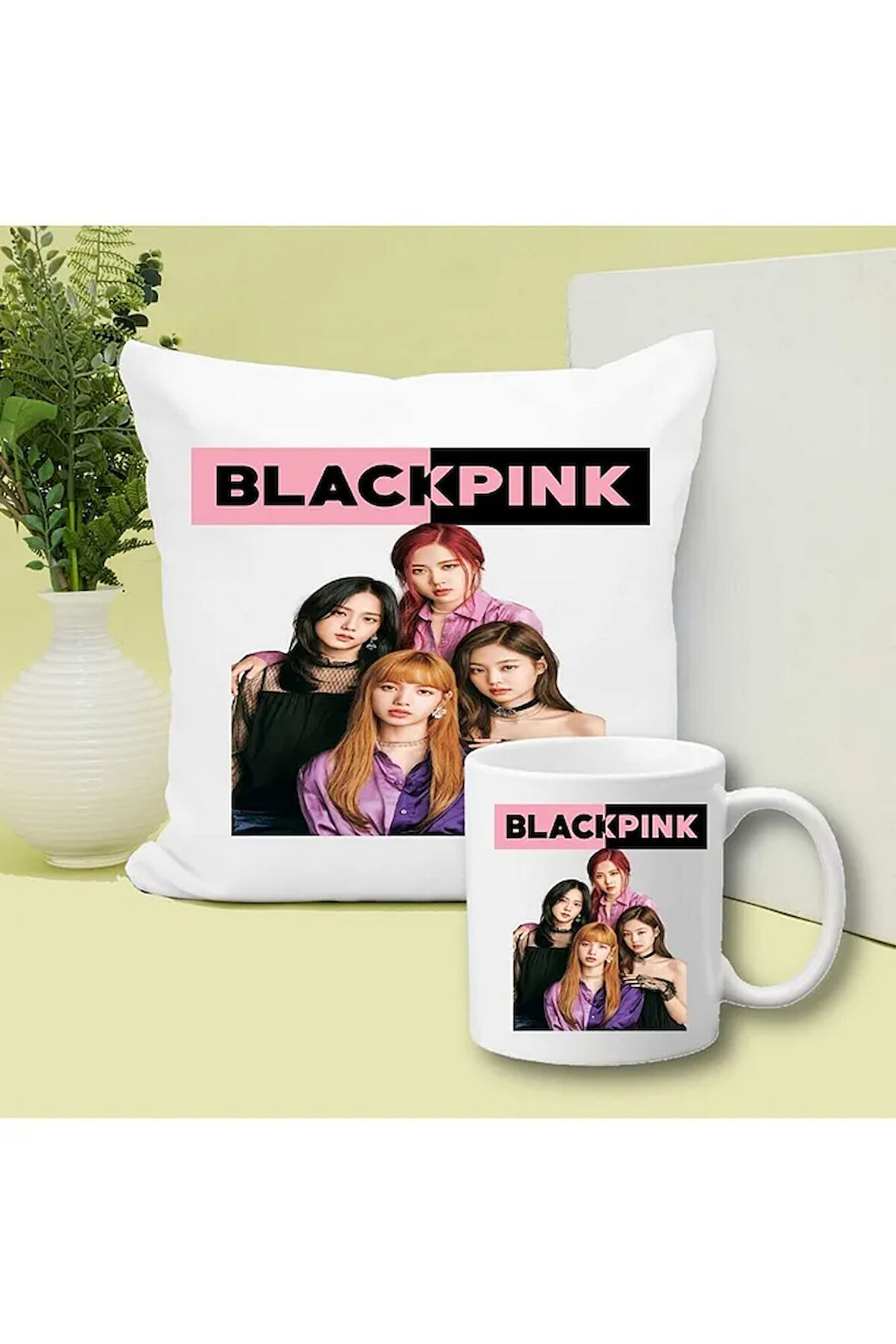 Blackpink Baskılı Kupa ve Yastık Hediyelik Set Arkadaşa Hediye