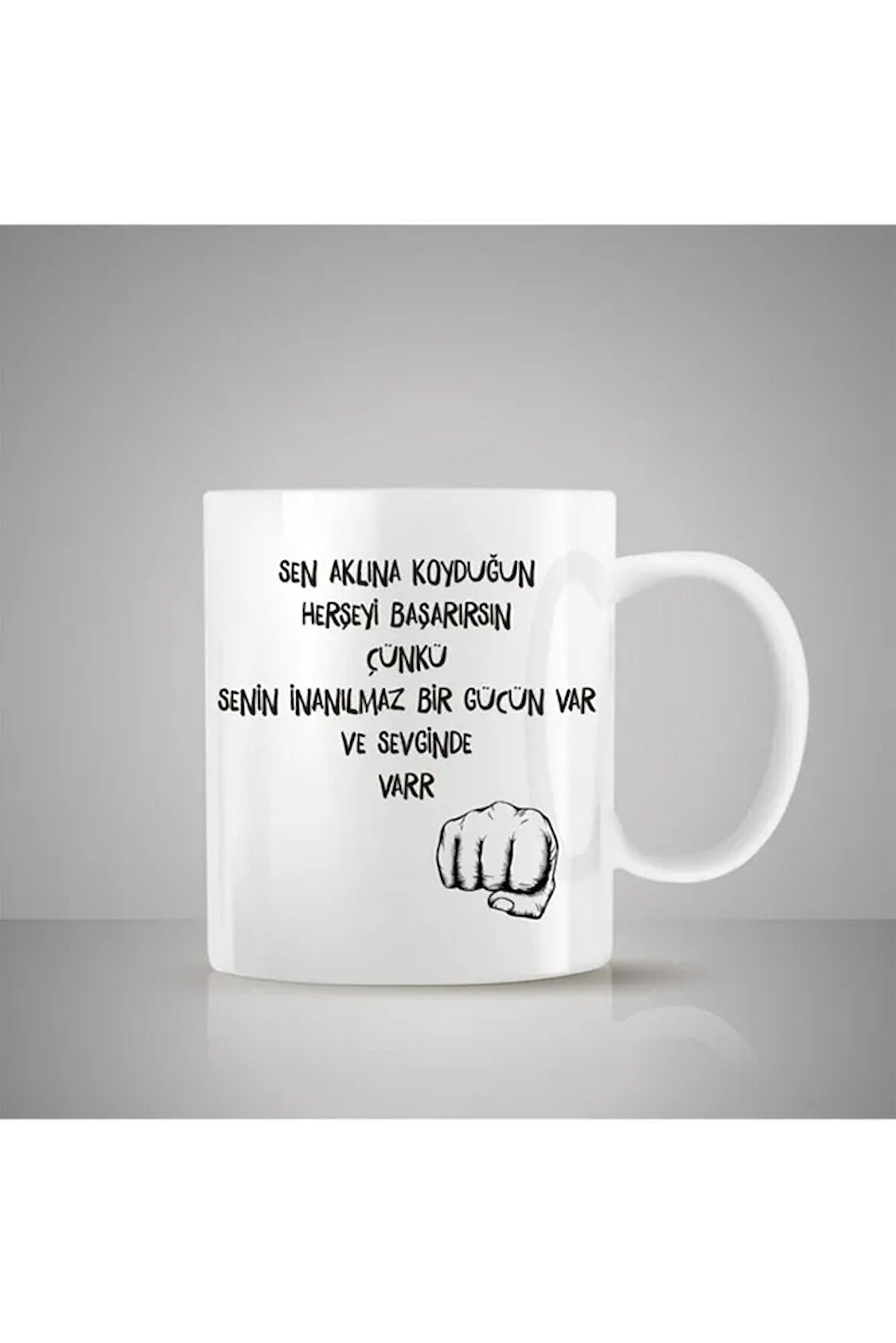 Sen Aklına Koyduğun Her Şeyi Başarırsın Tasarımlı Baskılı Kahve Kupası