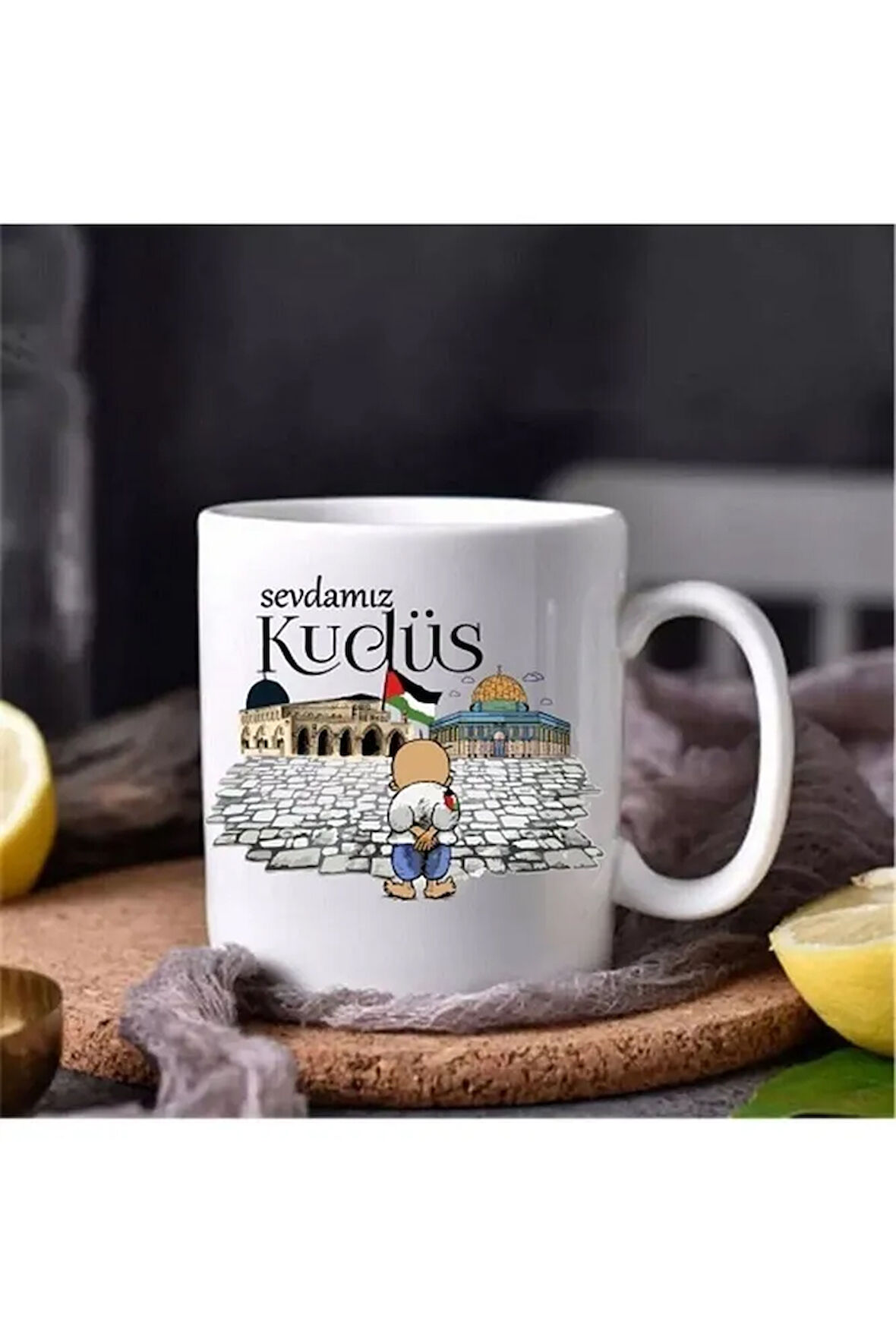 Sevdamız Kudüs Yazılı Hanzala Kupa Bardak