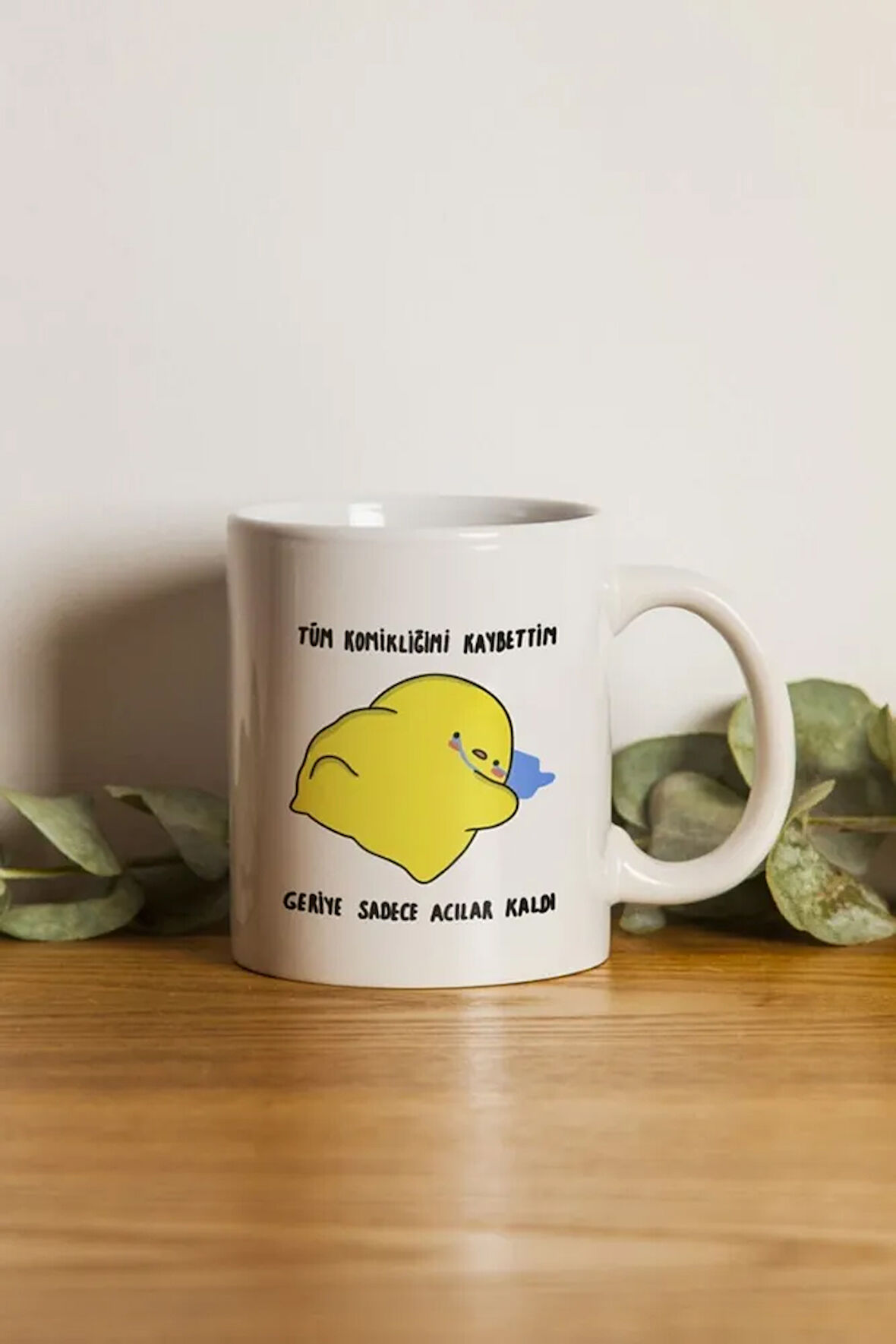 Porselen - Civciv - Tüm Komikliğimi Kaybettim Motto Kupa Bardak- Makinede Yıkanabilir