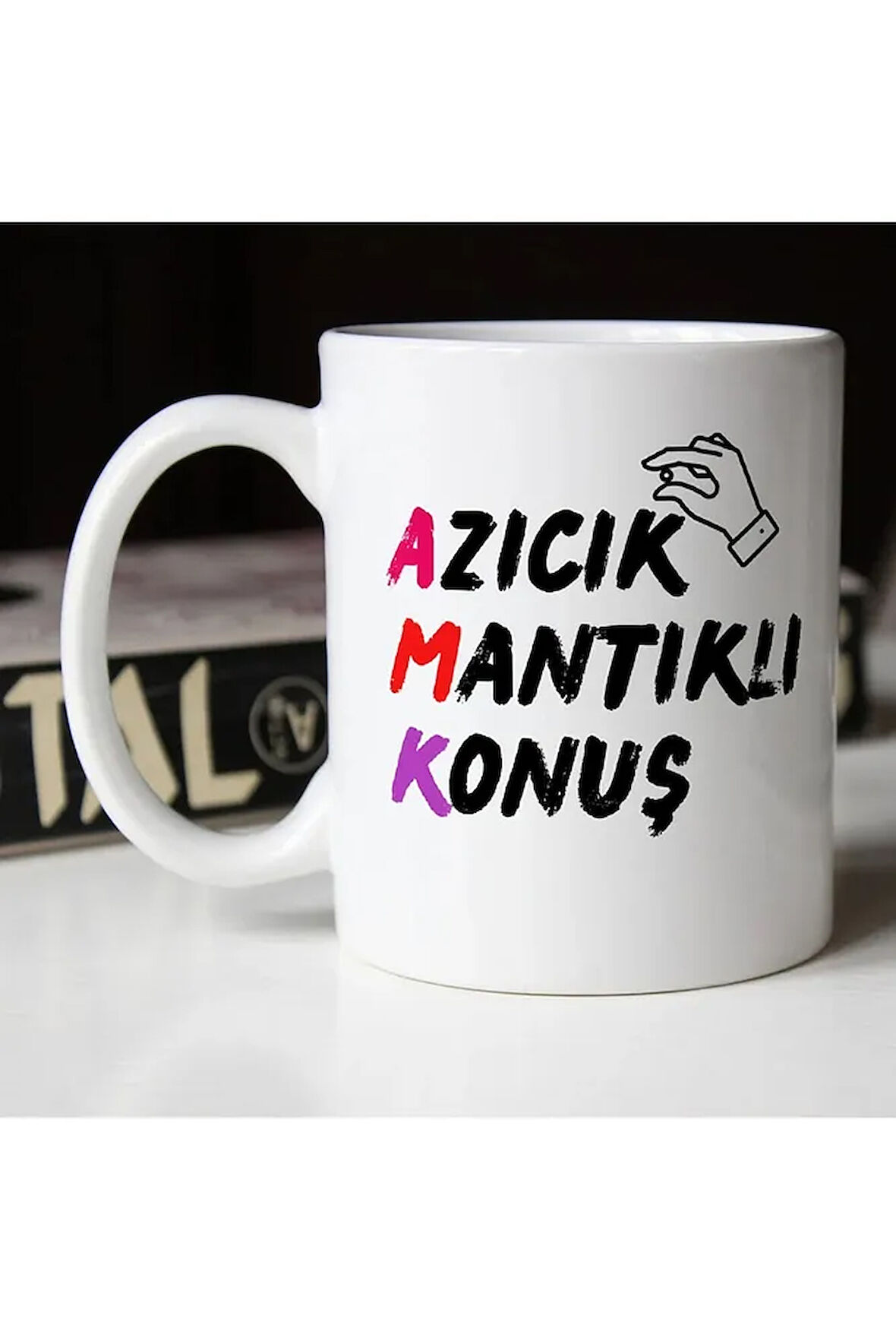 Azıcık Mantıklı Konuş Baskılı Seramik Beyaz Yazılı Esprili Kupa Bardak|komik Yazılı Kupa