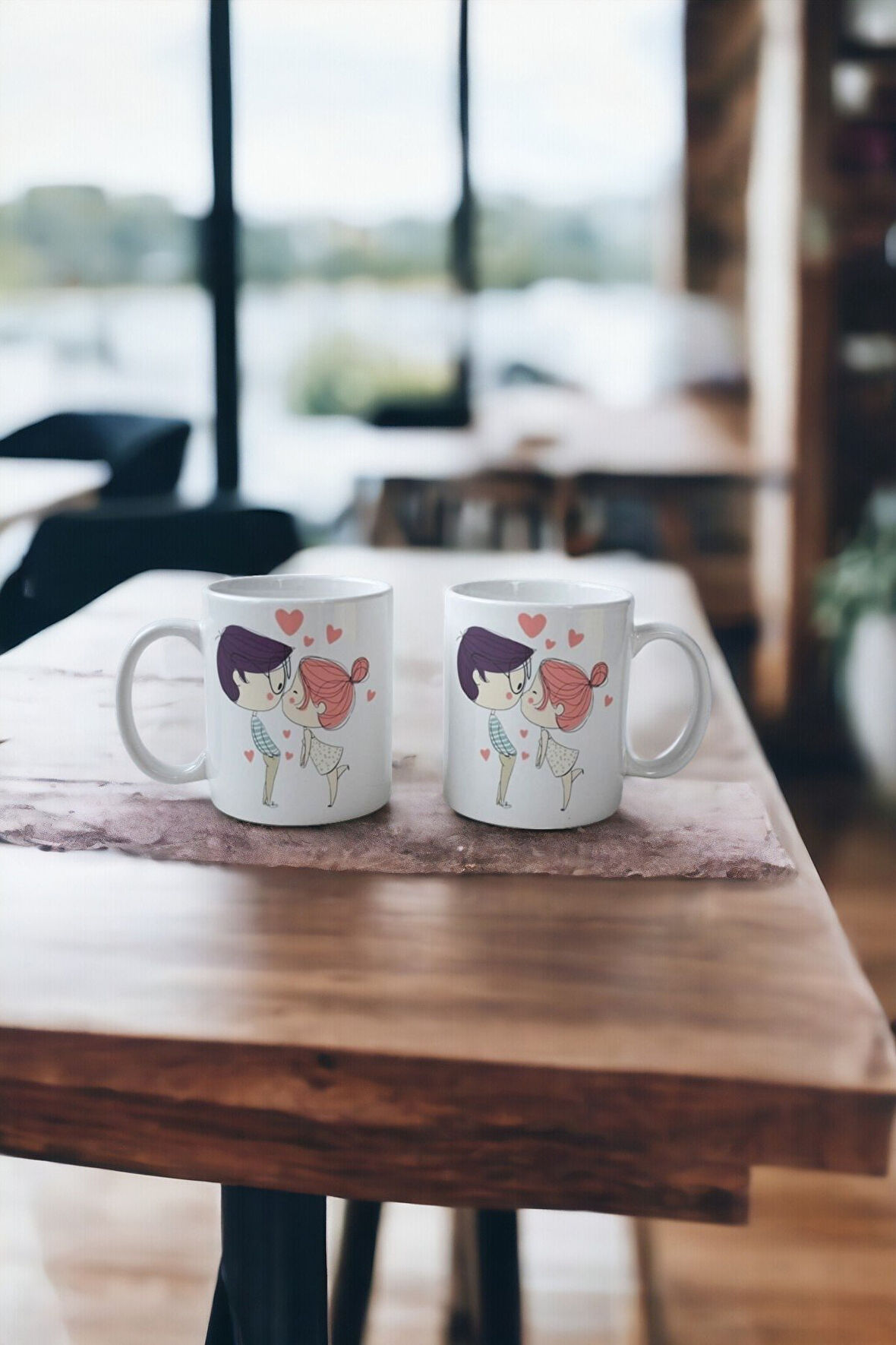 Sevgililer Gününe Özel 2'li Set / Kişiselleştirilebilir Tasarım Baskılı