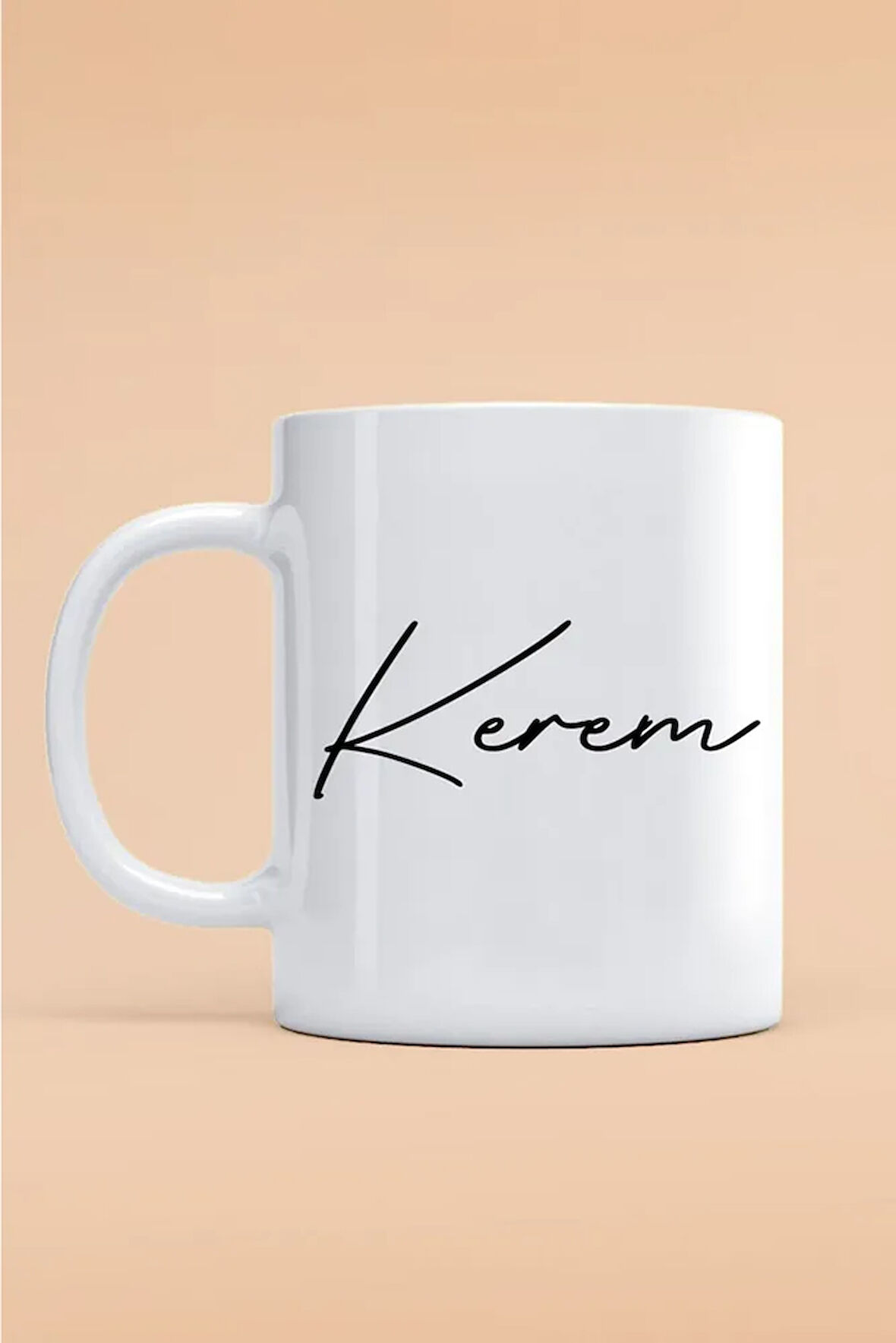 Kerem Yazılı Kupa Bardak - Baskılı Kupa Bardak - Baskılı Fincan - Isimli Bardak