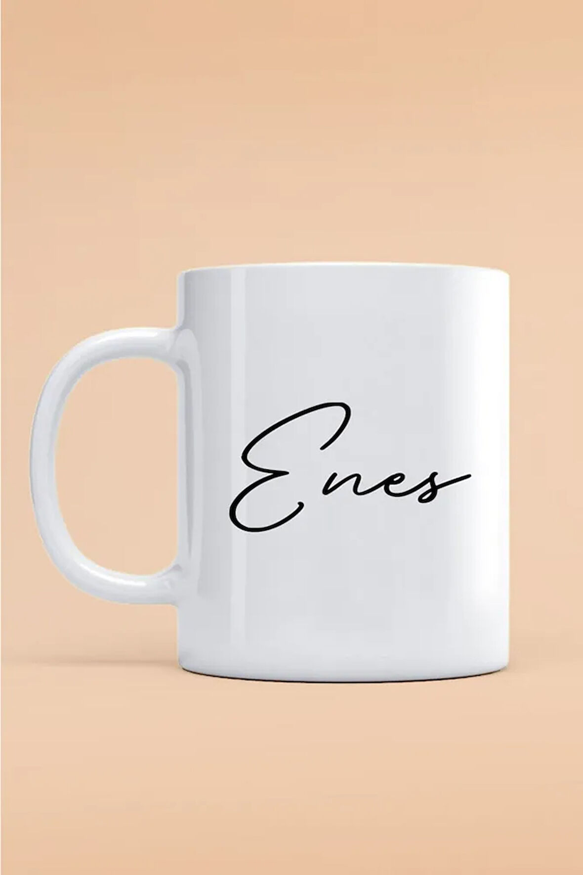 Enes Yazılı Kupa Bardak - Baskılı Kupa Bardak - Baskılı Fincan - Isimli Bardak