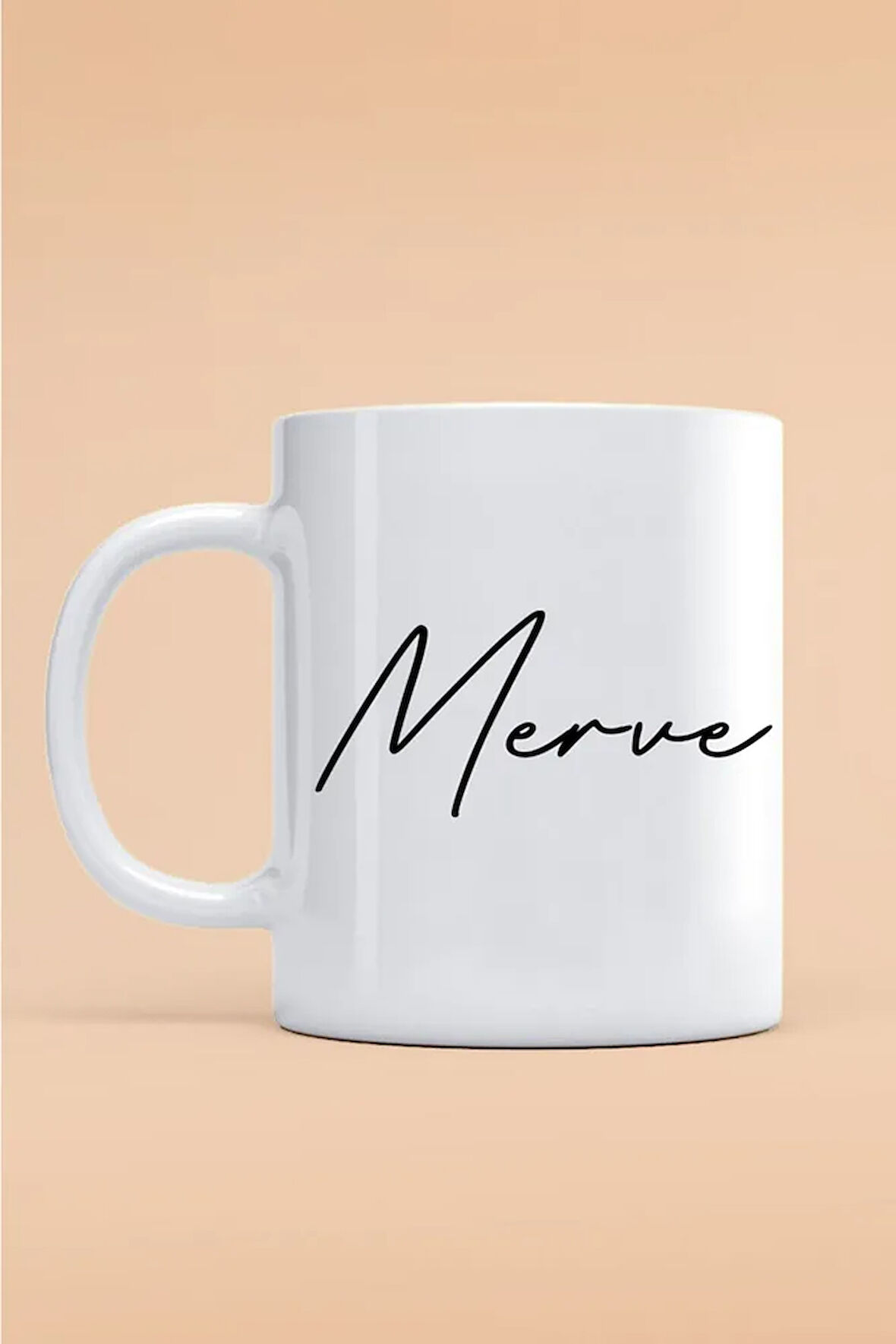 Merve Yazılı Kupa Bardak - Baskılı Kupa Bardak - Baskılı Fincan - Isimli Bardak