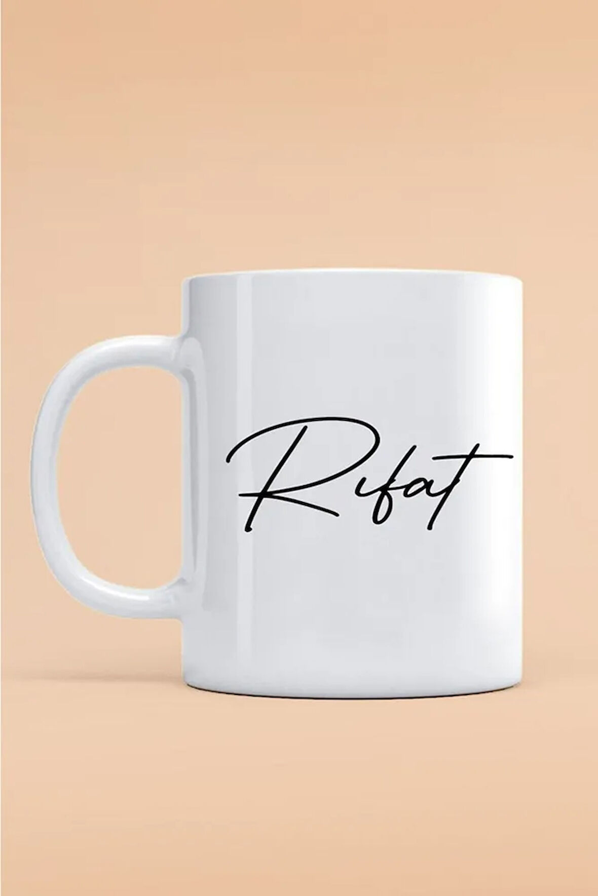 Hediyemi Rıfat Yazılı Kupa Bardak - Baskılı Kupa Bardak - Baskılı Fincan - Isimli Bardak
