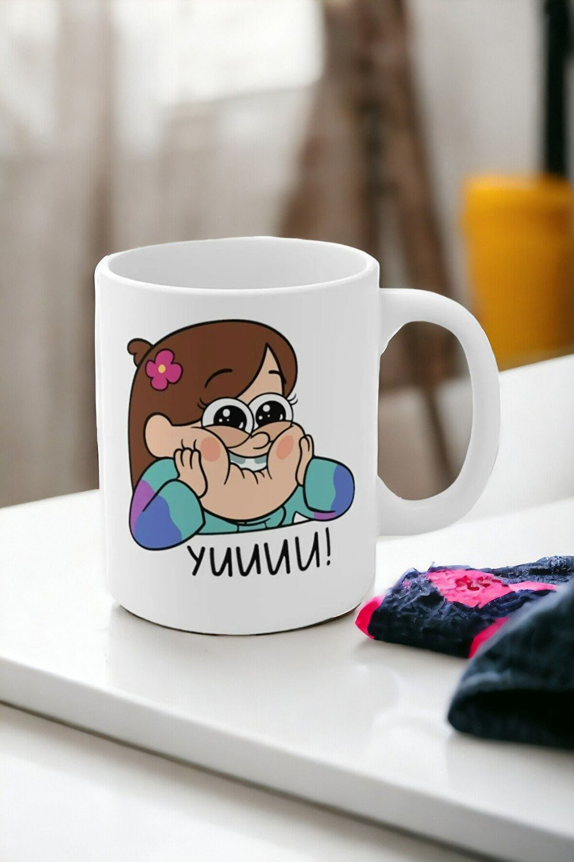 Hediyemi Gravity Falls Esrarengiz Kasaba Mabel Yuu Renkli Baskılı Tasarımlı Hediye Kahve Çay Kupa Bardak