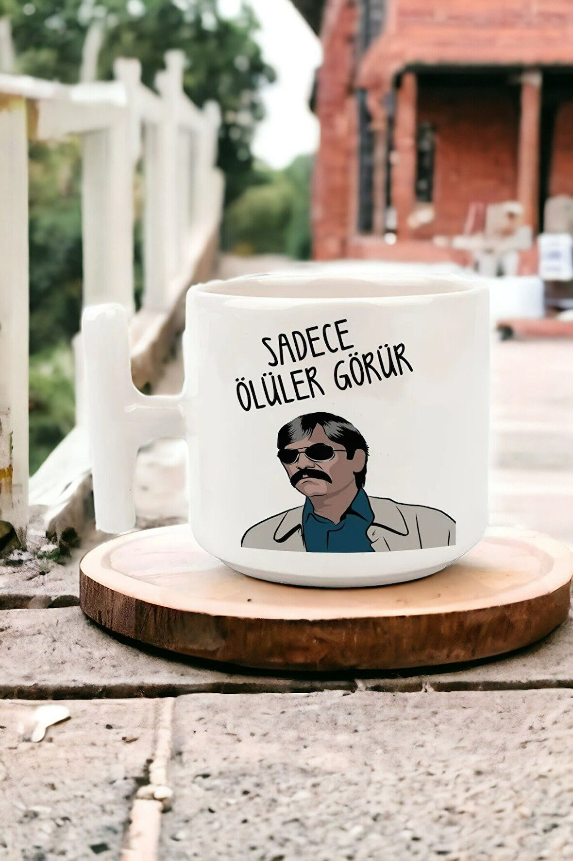 Hediyemi Sadece Ölüler Görür Baskılı Pala T Kupa Bardak, T Kulp Bardak