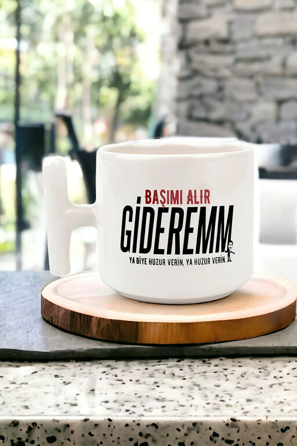 Hediyemi Başımı Alır Giderem Baskılı T Kupa Bardak, T Kulp Bardak