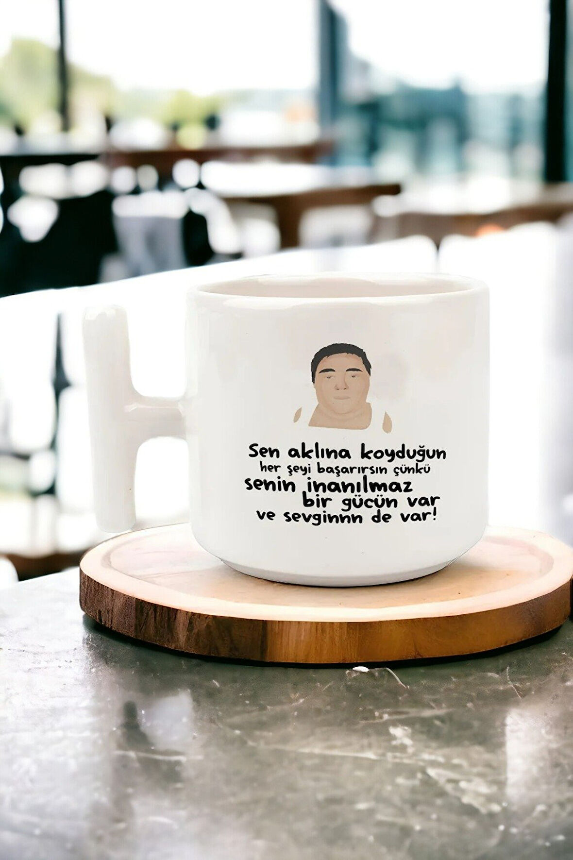 Hediyemi Sen Aklına Koyuduğun Herşeyi Başarırsın Baskılı T Kupa Bardak, T Kulp Bardak