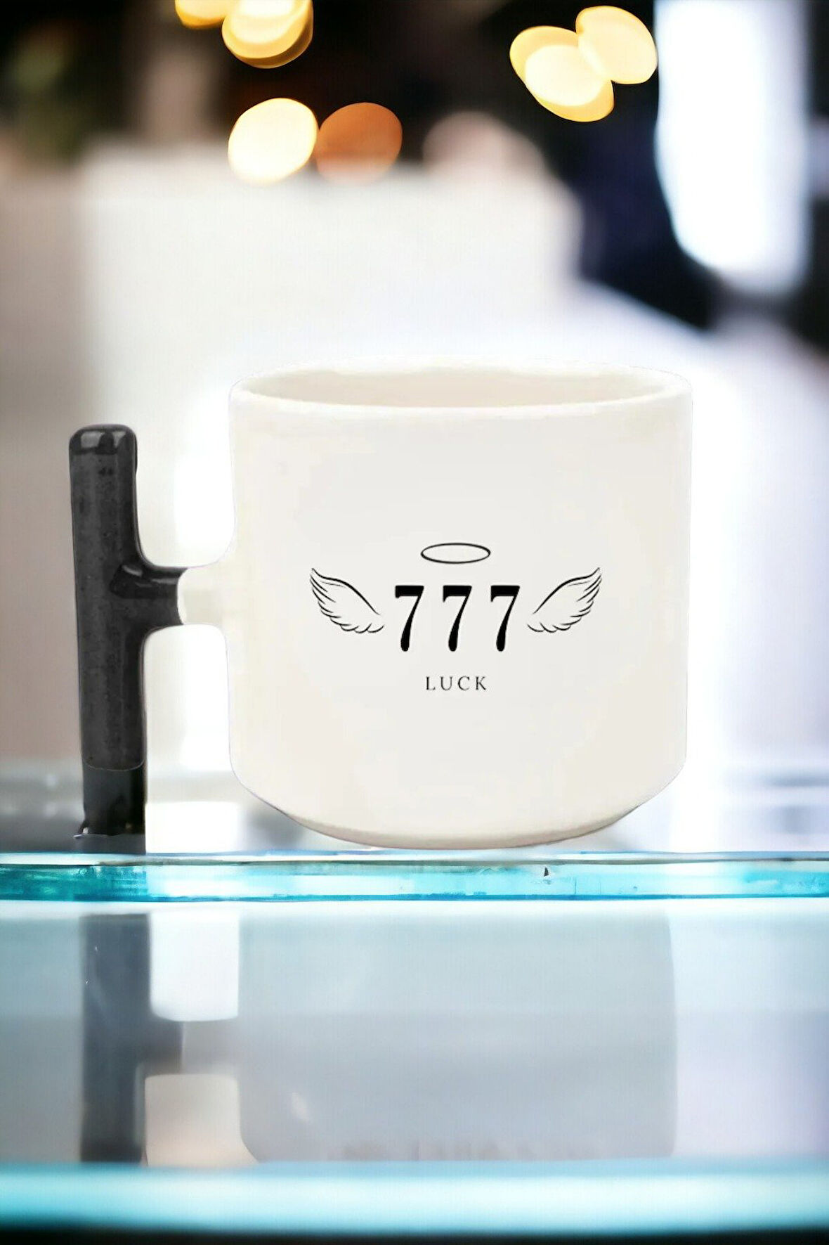 Hediyemi 777 Luck Baskılı T Kulp Kupa Bardak