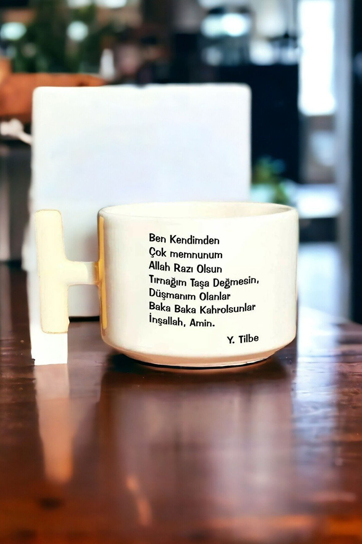 Hediyemi Yıldız Tilbe Baskılı Beyaz T Kulp Kupa Bardak