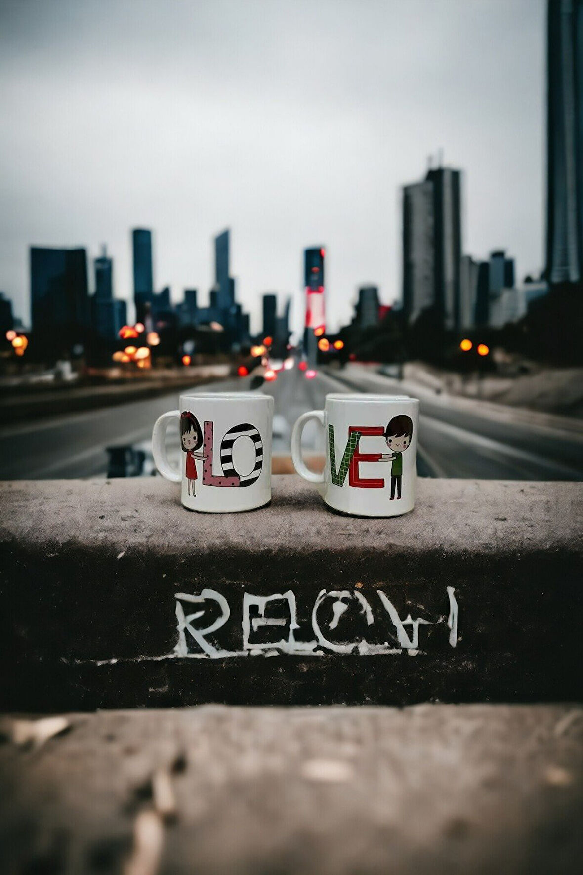 Hediyemi 2'li Love Baskılı Sevgili Kupası