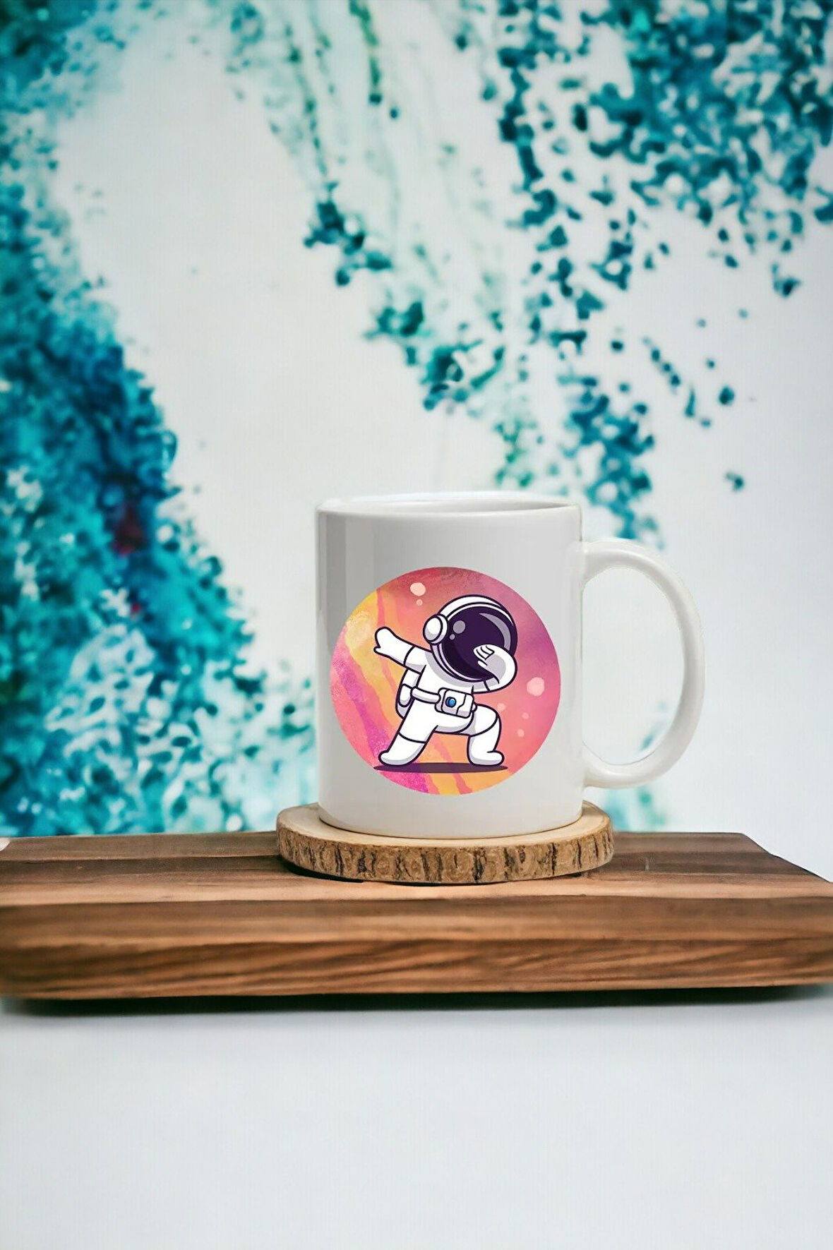 HEDİYEMİ SEVİNEN ASTRONOT BASKILI KUPA BARDAK