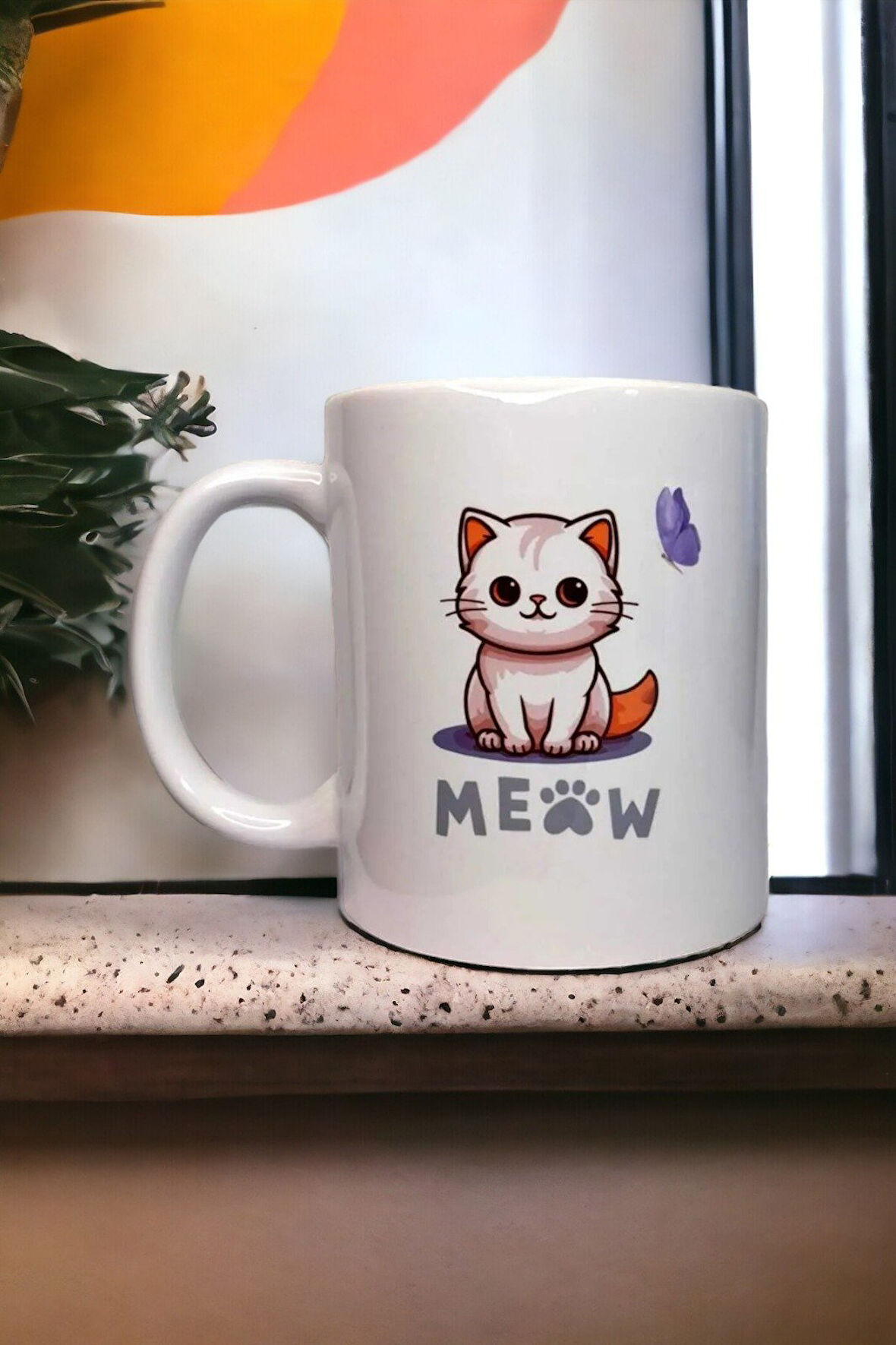 Hediyemi Kedi Baskılı Özel Tasarım Hediyelik Kupa Bardak