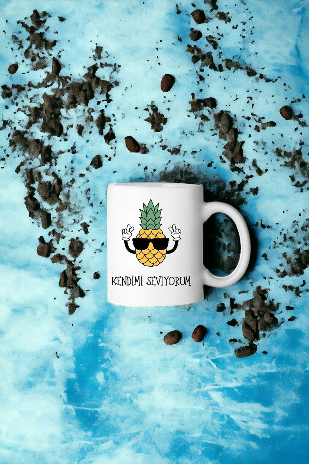 HEDİYEMİ KENDİMİ SEVİYORUM  BASKILI BEYAZ KUPA