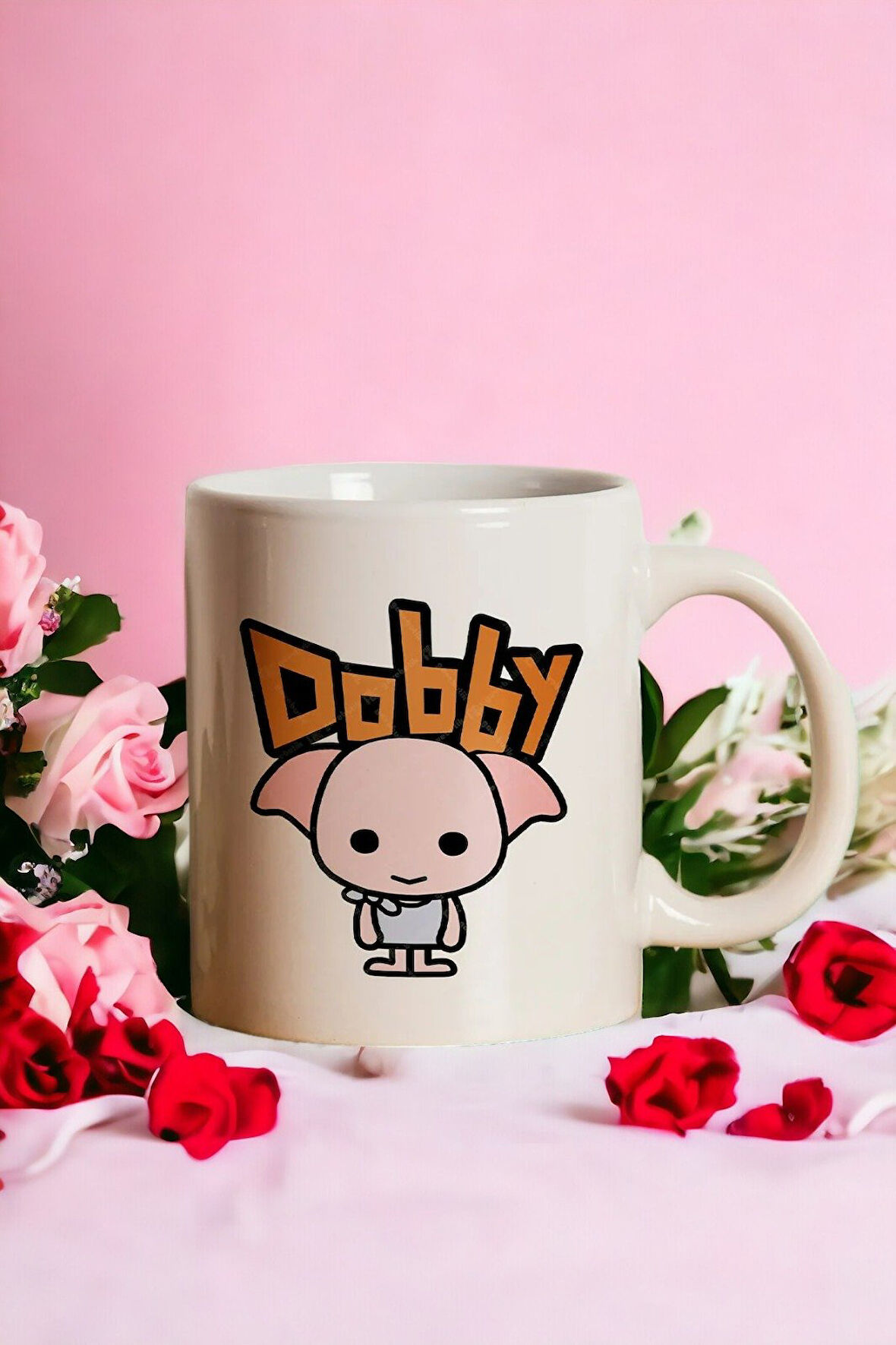 Hediyemi Öğretmenler Günü Hediyesi Dobby Baskılı Kupa Bardak - Harry Potter