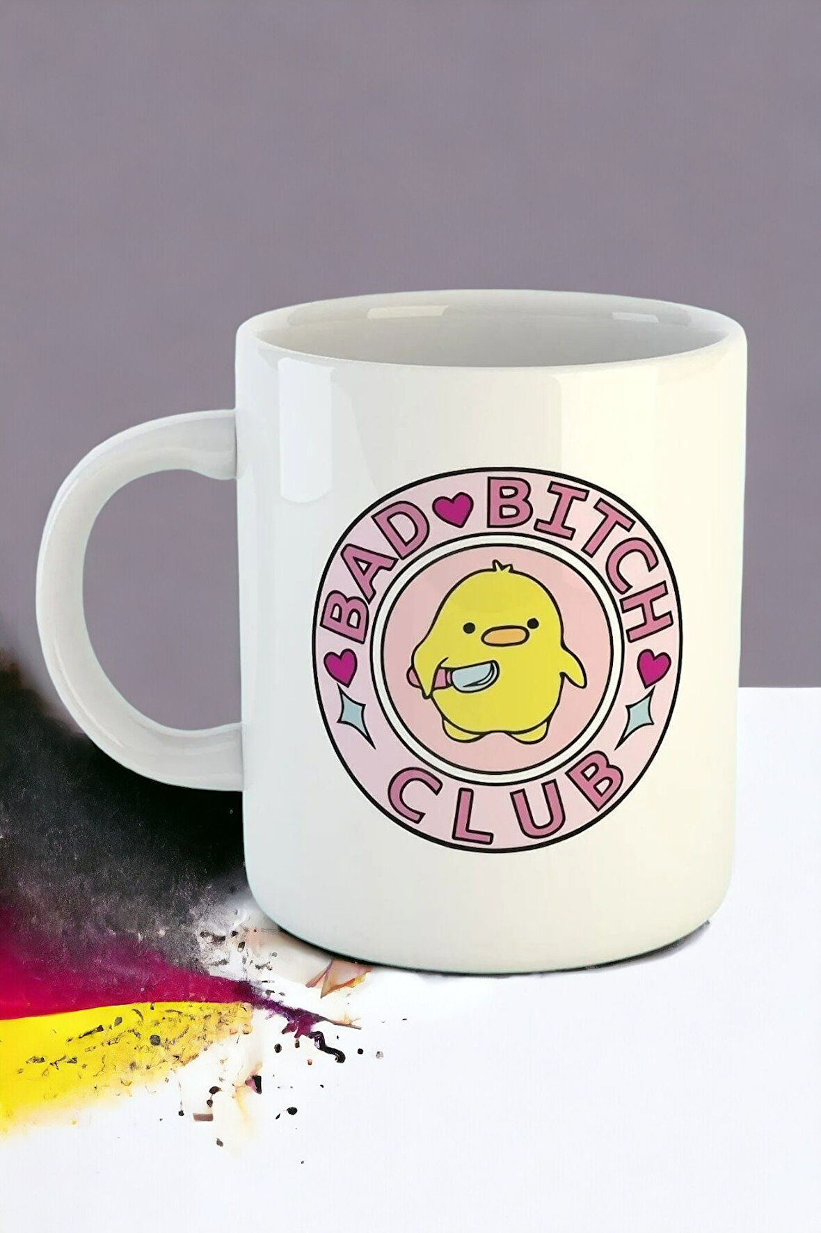 Hediyemi Bad Bitch Club Baskılı Kahve Kupası