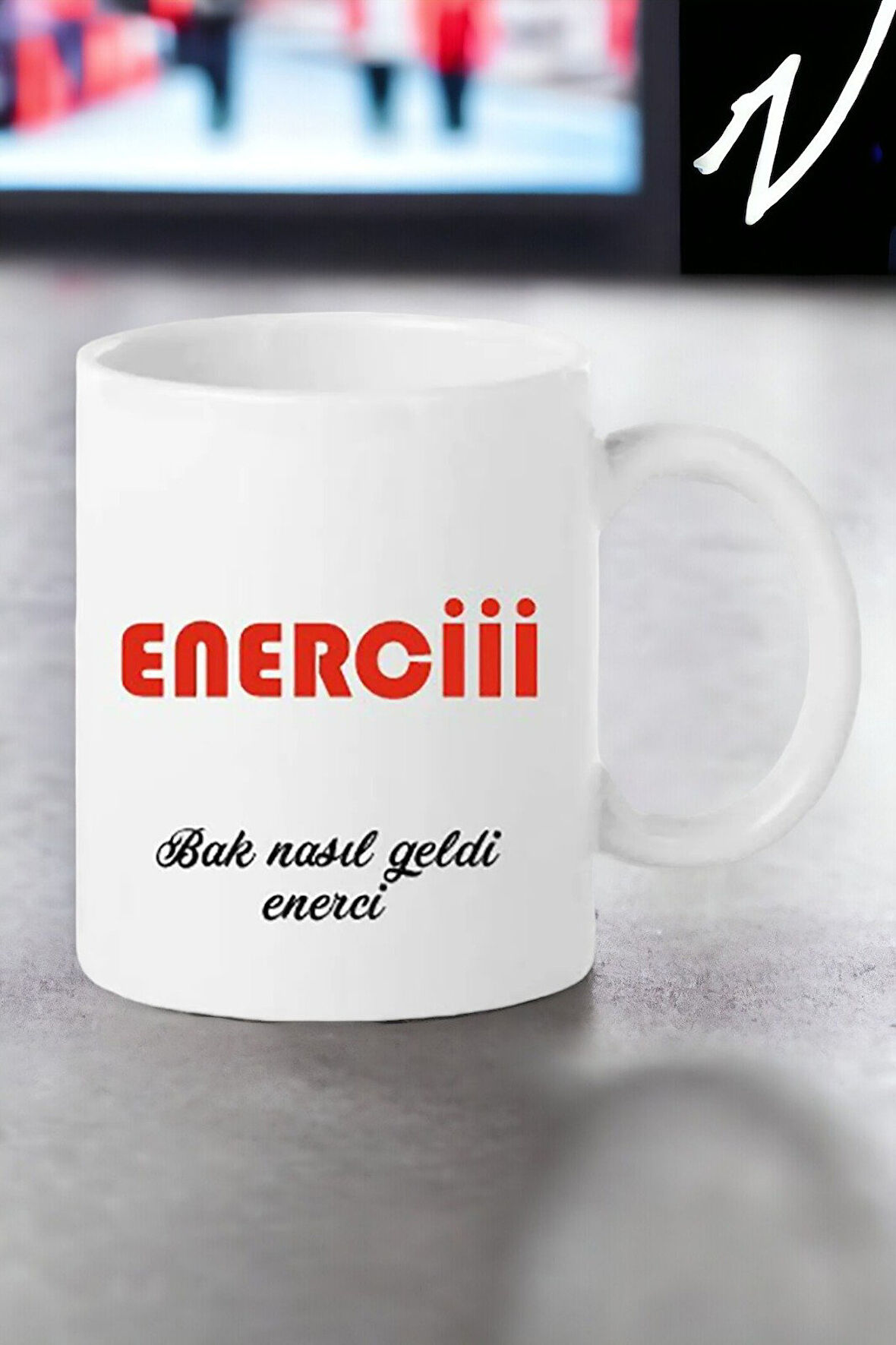 Hediyemi Enerci Baskılı Porselen Kupa Bardağı