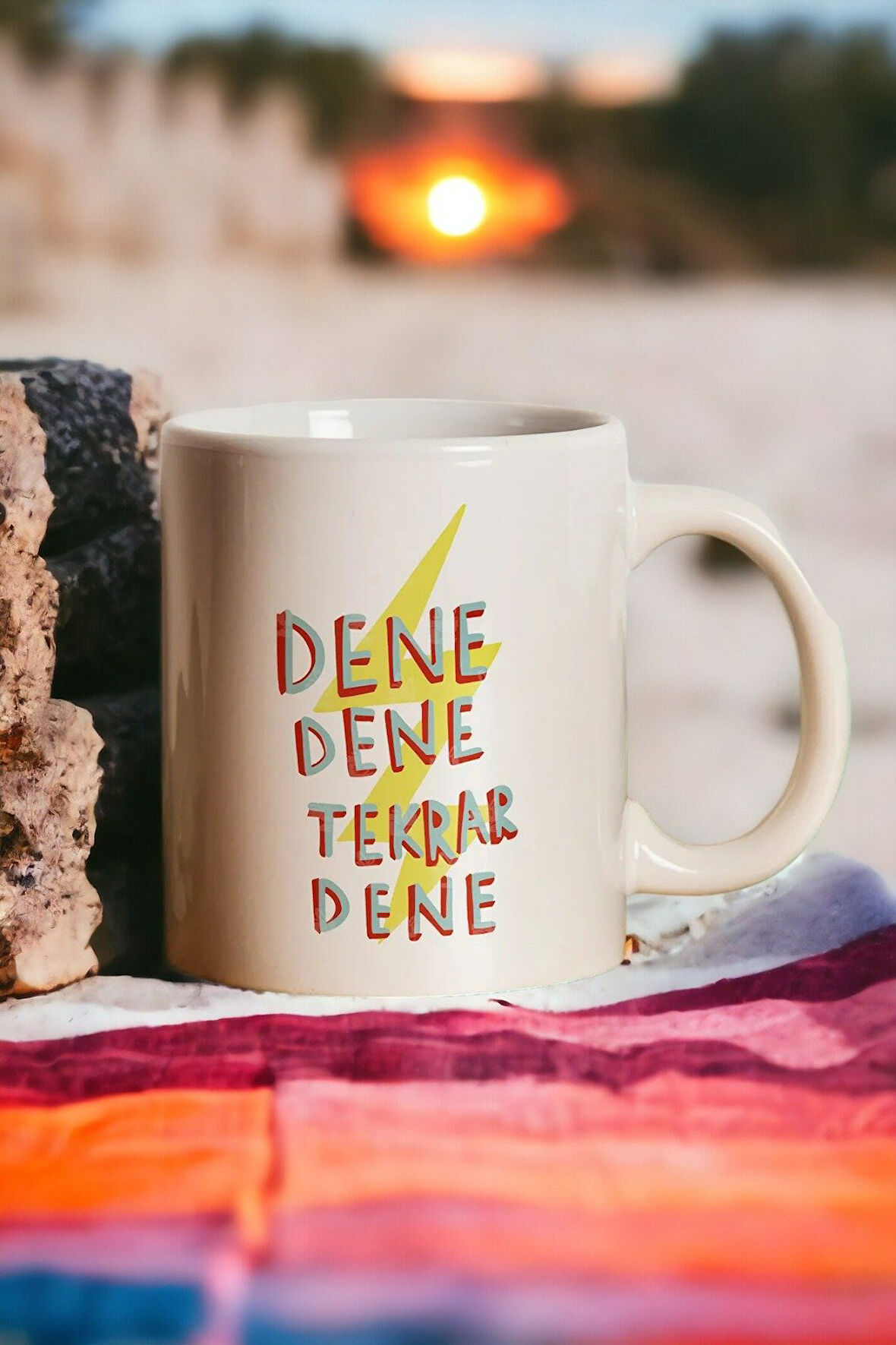 Hediyemi "dene Dene Tekrar Dene" Baskılı Kupa Bardak