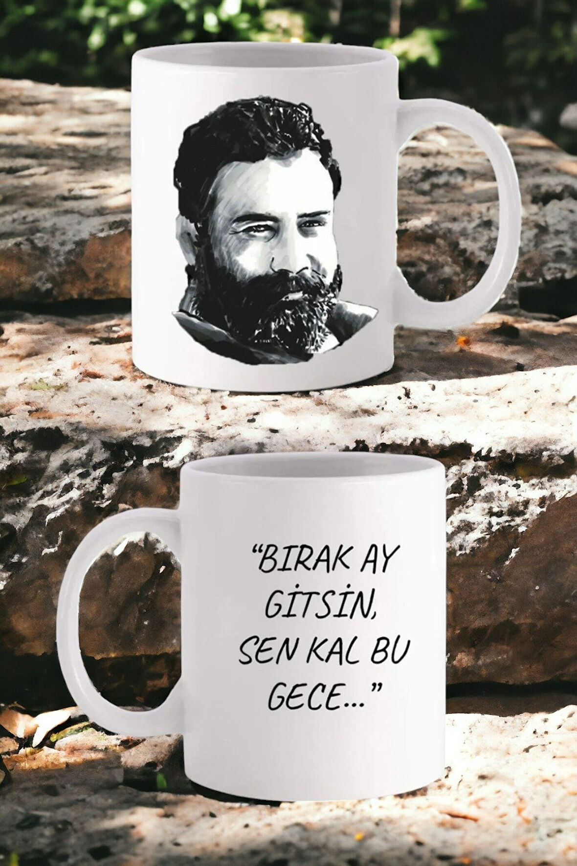 Ahmet Kaya Baskılı 'bırak Ay Gitsin Sen Kal Bu Gece' Kupa Bardak