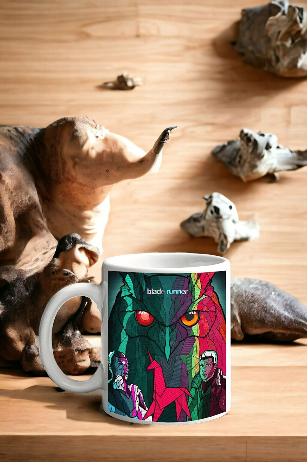Hediyemi Blade Runner Film Baykuş Tasarım Çift Taraf Baskılı Porselen Kupa Bardak