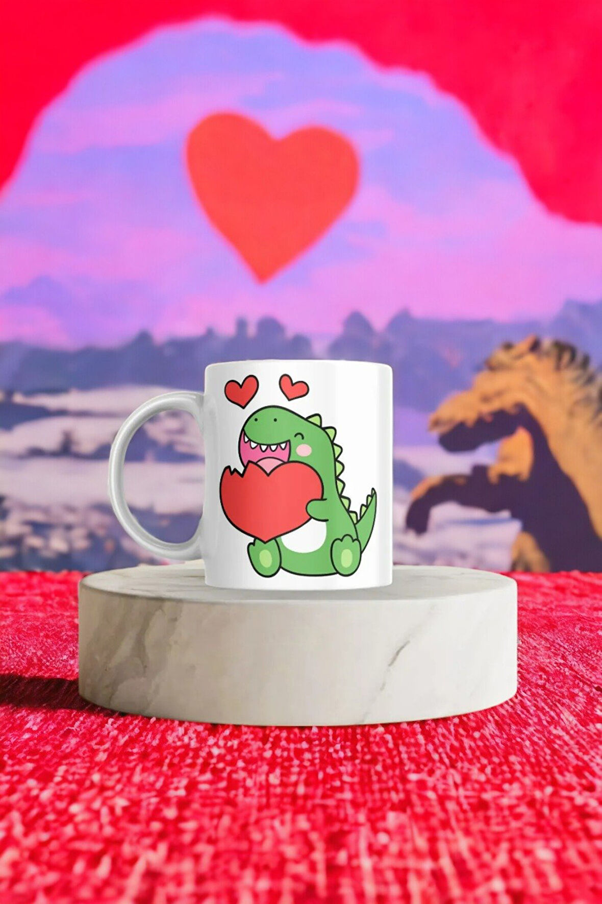 Hediyemi Bebek Dinozor Baskılı Hediyelik Kupa Bardak