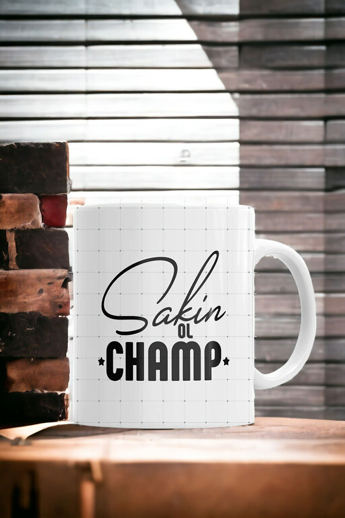 Hediyemi Sakin Ol Champ Baskılı Kupa Bardak