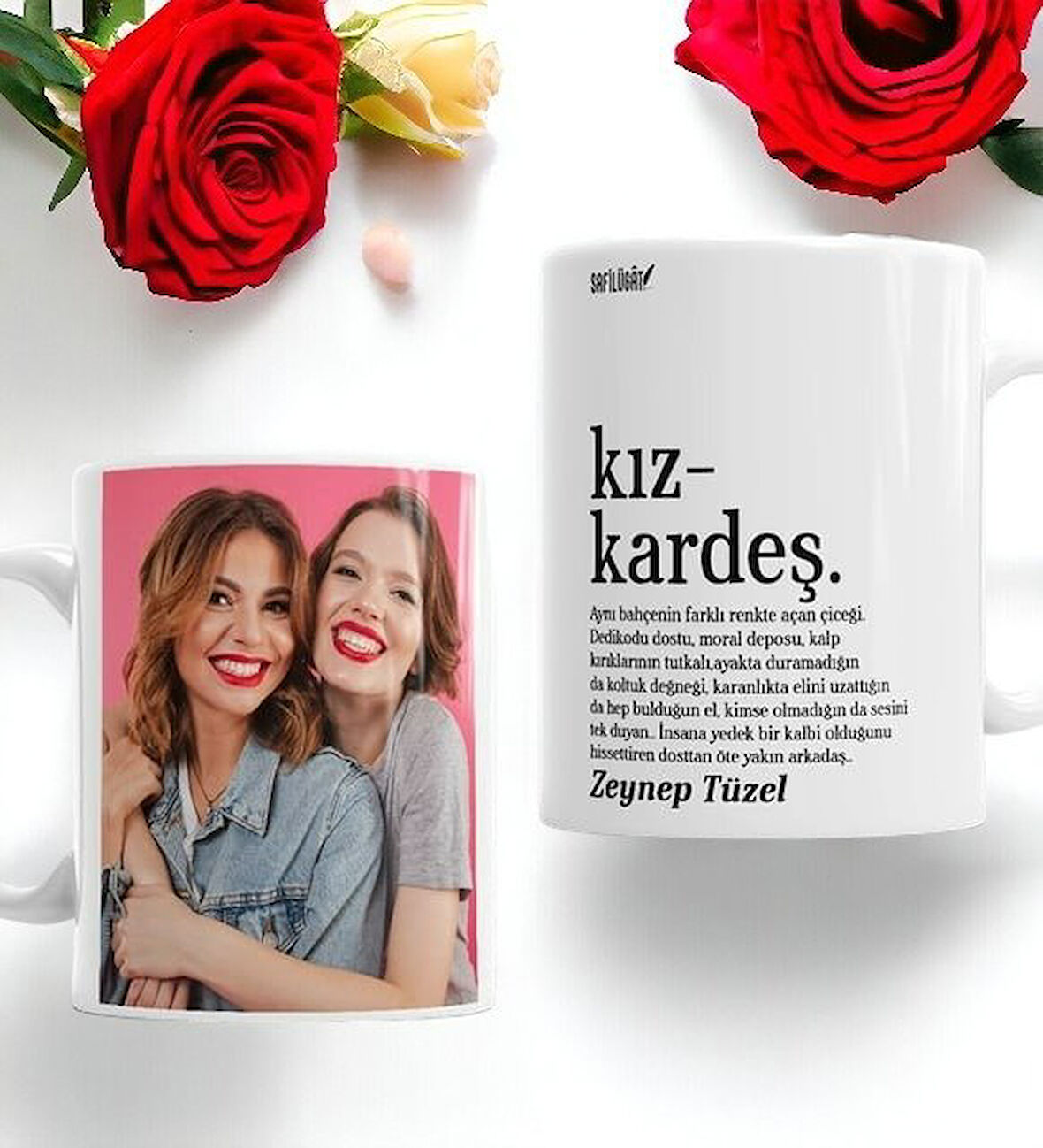 Hediyemi Fotoğraflı Kız Kardeş Kupa Bardak