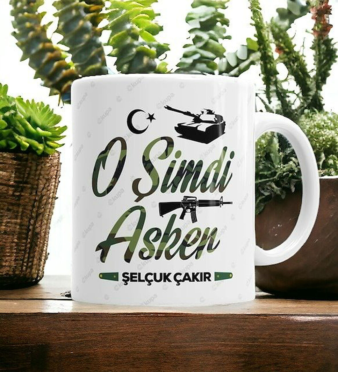 Hediyemi O Şimdi Asker Kişiye Özel Kupa Bardak