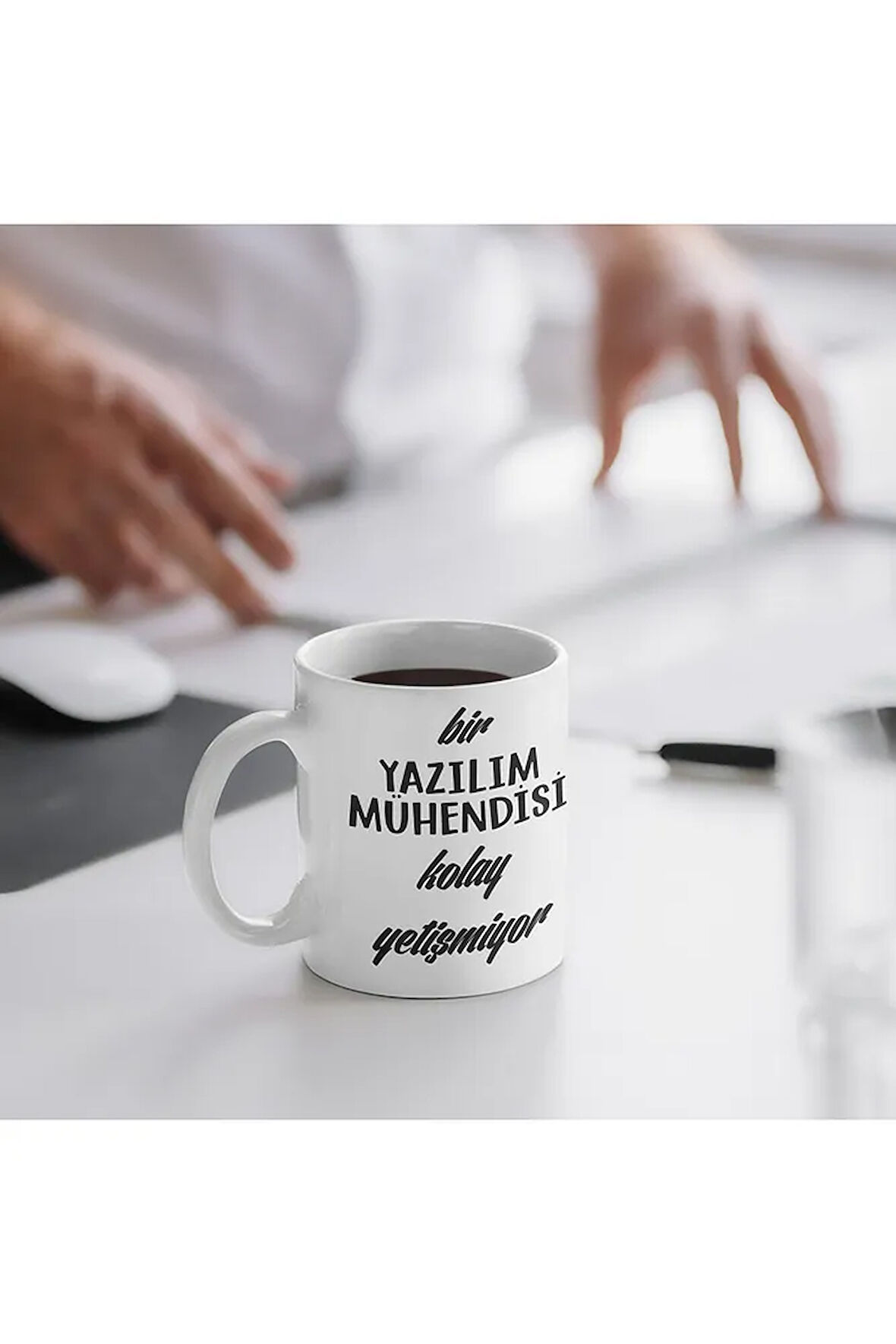 Mühendis Temalı Yazılı Meslek Kupaları Baskılı Kupa Bardak 001