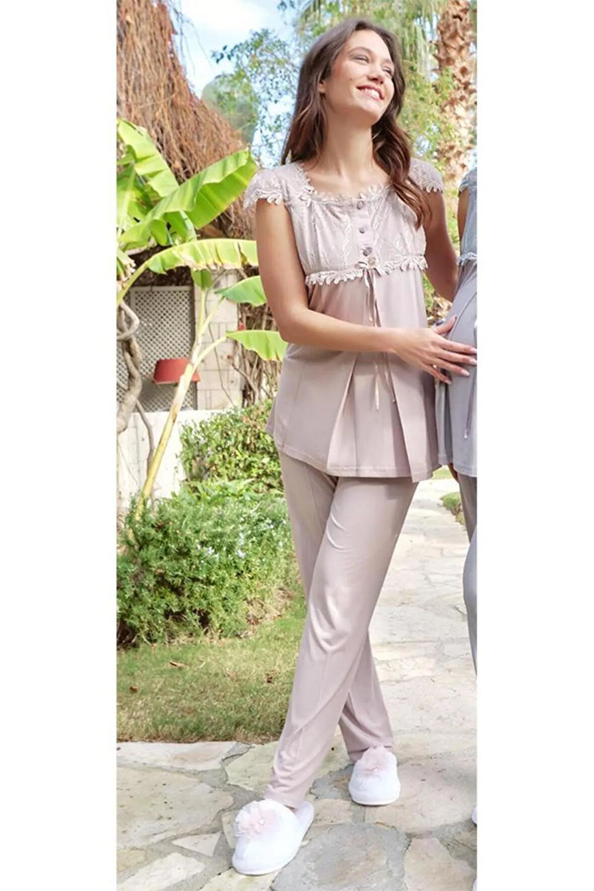 Bone Club 5603 Kadın Yazlık Lohusa Pijama Takım