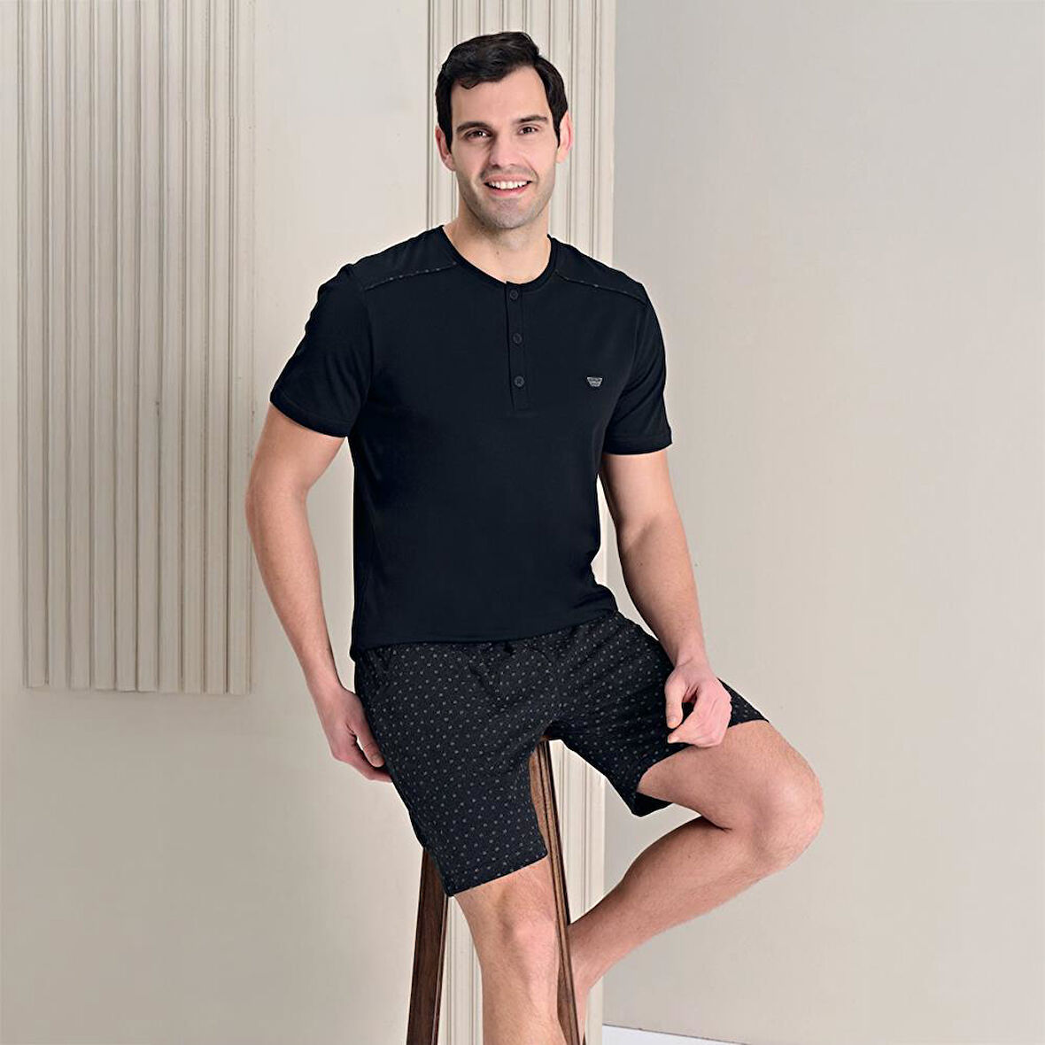 Over Sleep 1793 Erkek Yazlık Şortlu Kısa Kol Pijama Takım