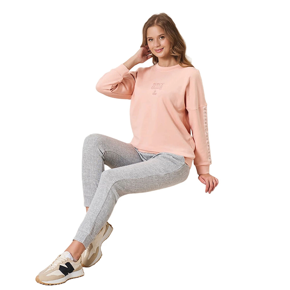 Poleren 8522 Kadın Kışlık Uzun Kollu Pijama Takım