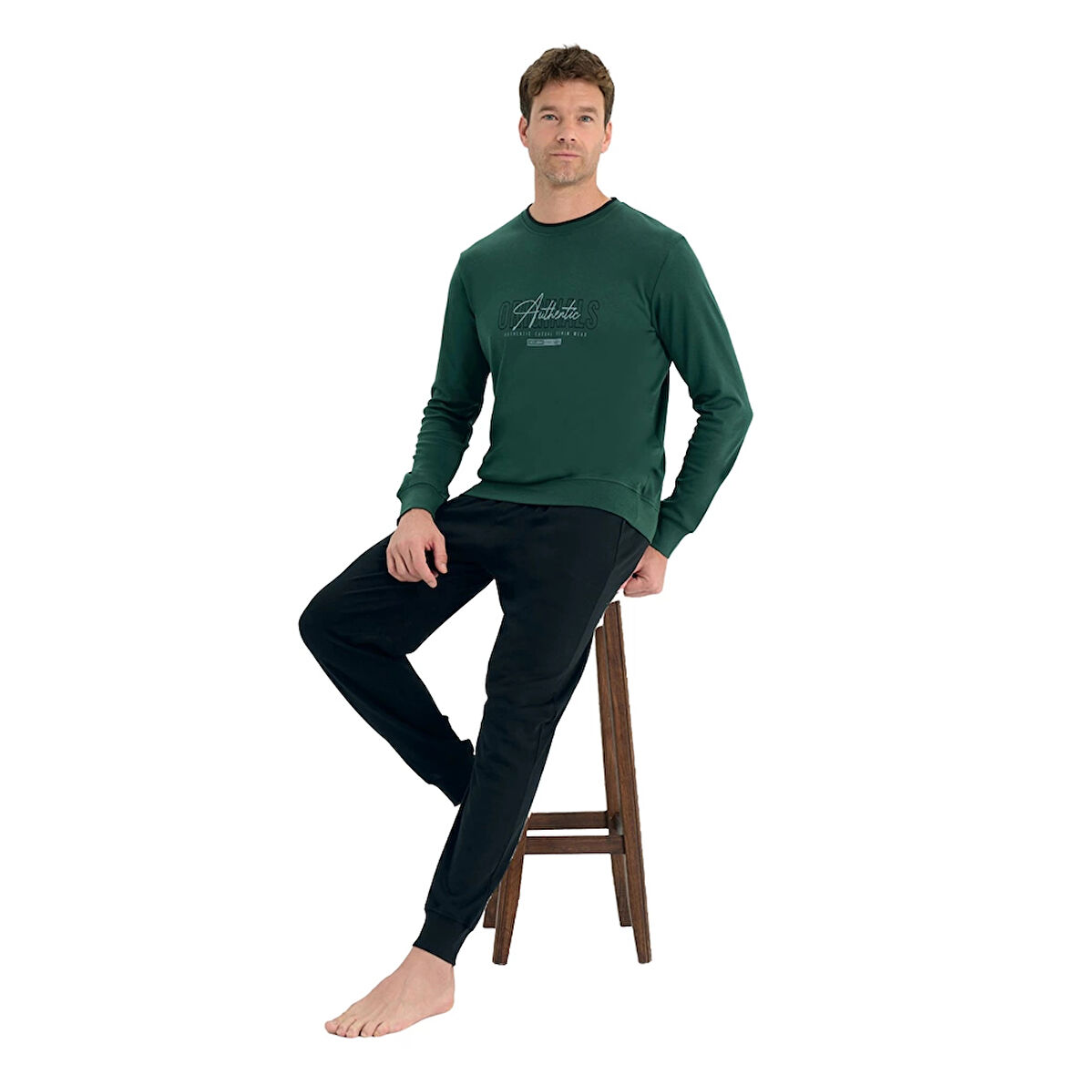 Over Sleep 2224 Erkek Kışlık Interlok Pijama Takım