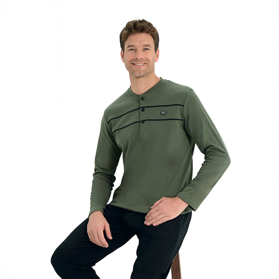 Over Sleep 2210 Erkek Kışlık Interlok Pijama Takım