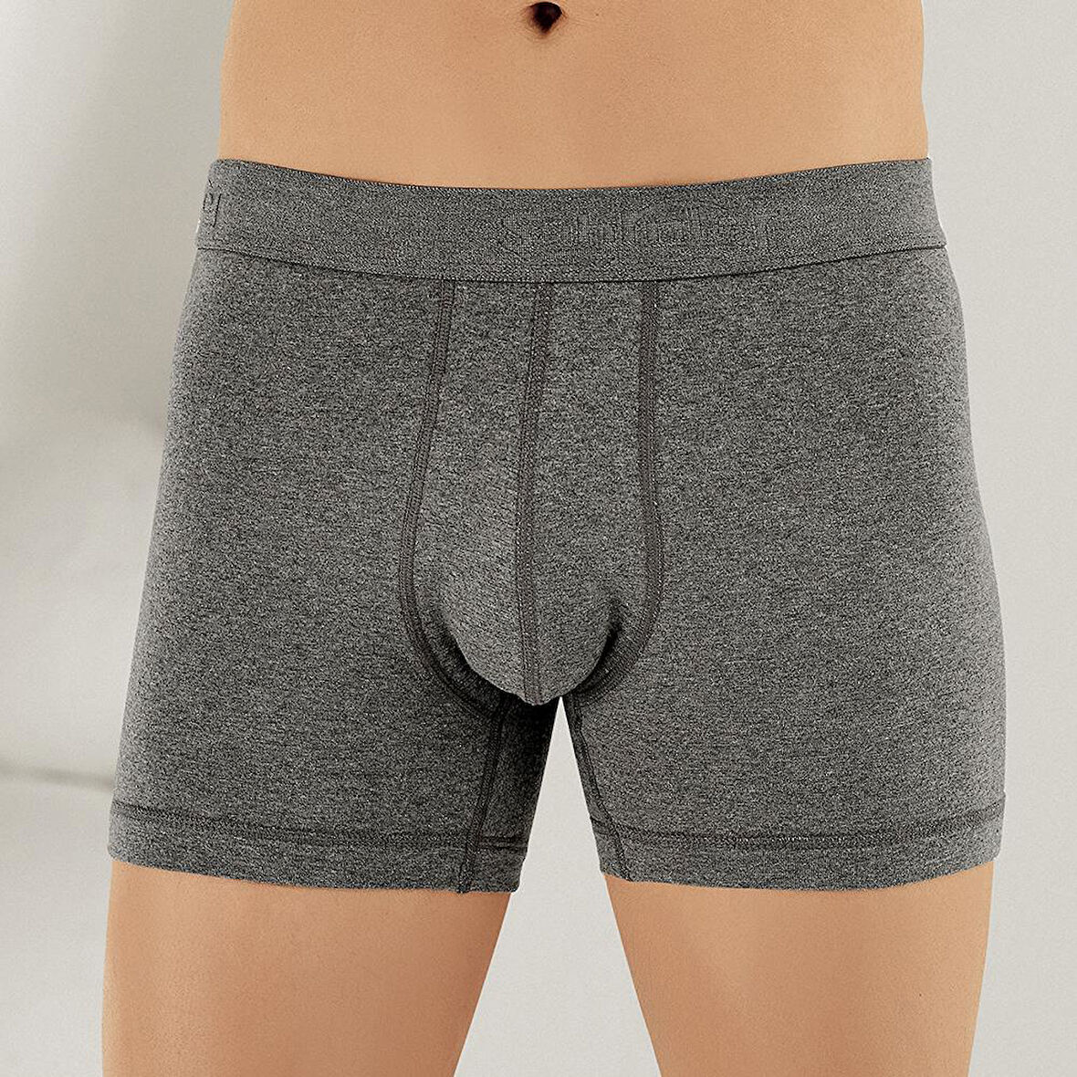 Şahinler E031 Erkek Likralı Boxer Külot 6'lı Paket Koyu Gri S