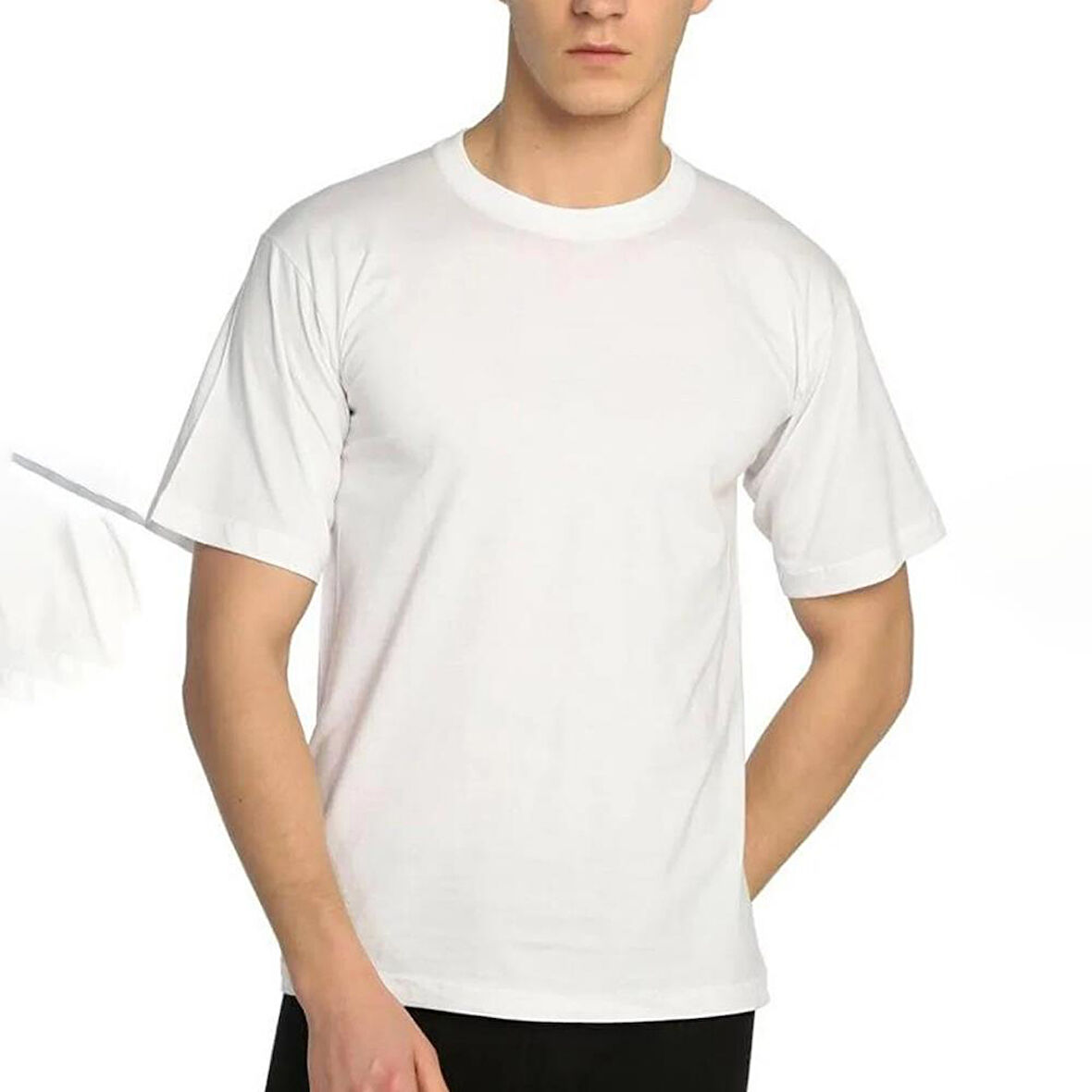 Tutku 105 Penye Erkek O-Yaka Fanila Beyaz XL 6'lı Paket